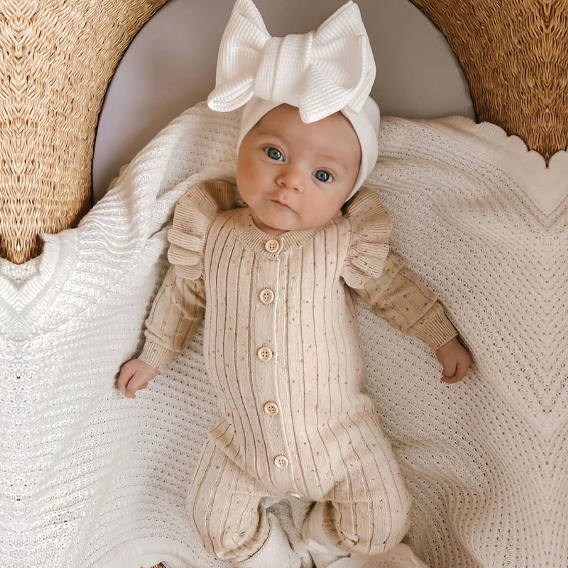 KnitNest™ – Autumn Cotton Baby Romper - enhanced image 2