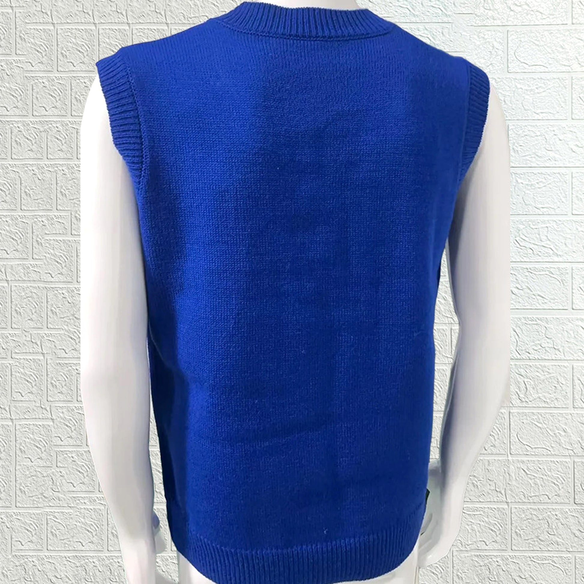 Knitwear Street Slim Fit V-neck Sleeveless Vest Sweater Men - enhanced image 2