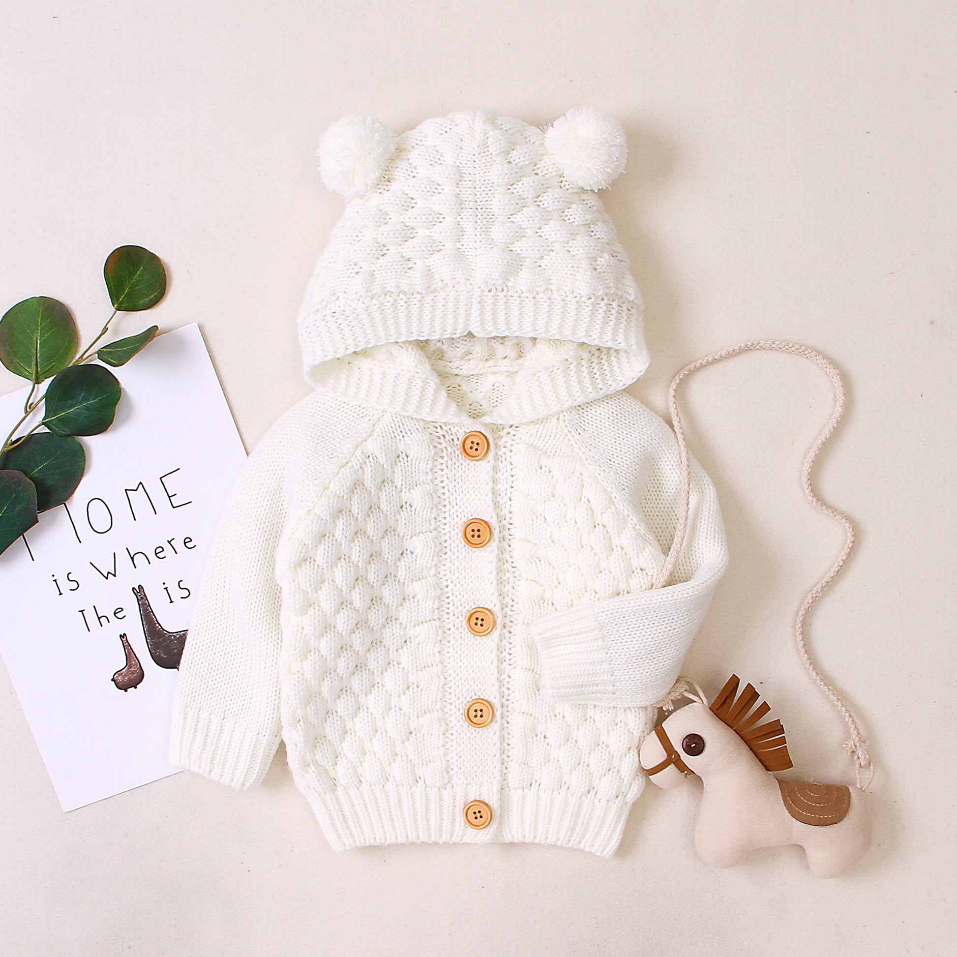 KuschelGlöckchen™ – Hooded Knit Jacket with Pom-Pom - enhanced image 2