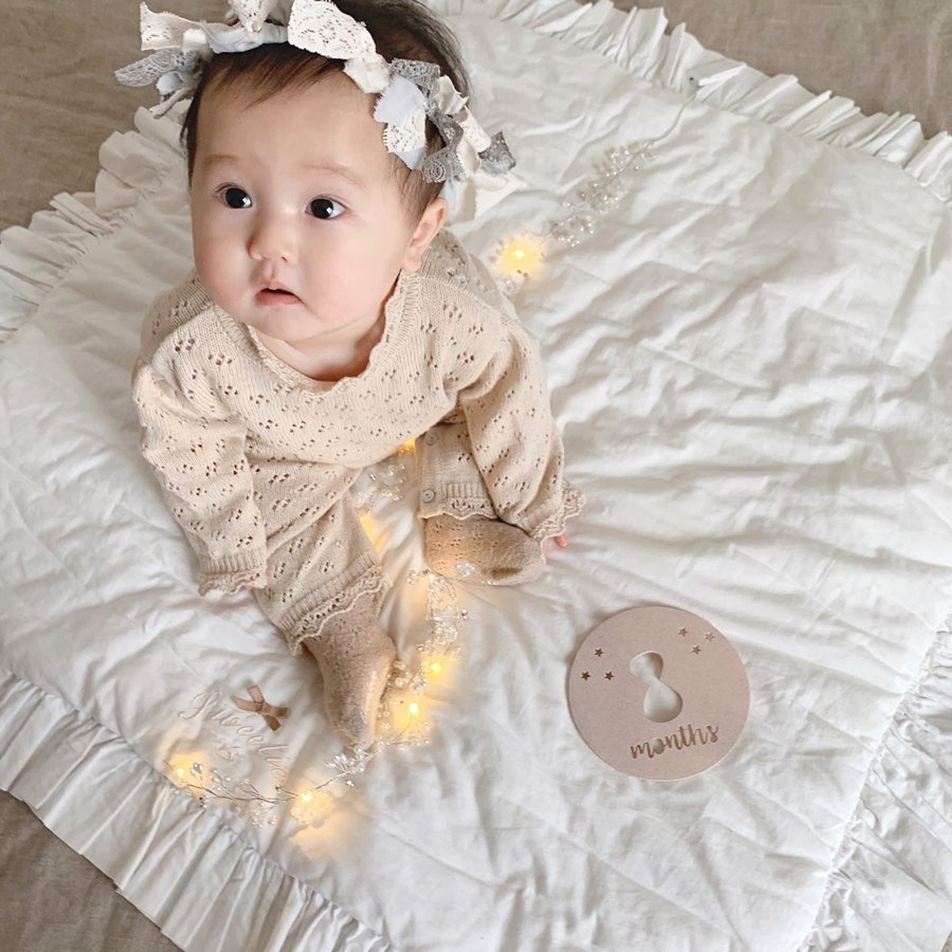LaceNest™ – Knitted Hollow Baby Romper with Hat - enhanced image 2