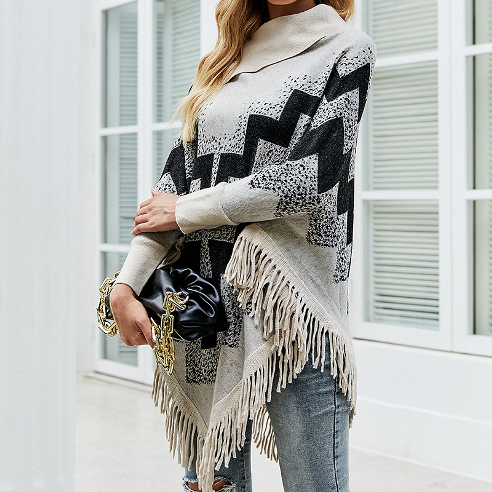 A.1 Ladies Casual Loose Knit Sweater Coat - enhanced image 2