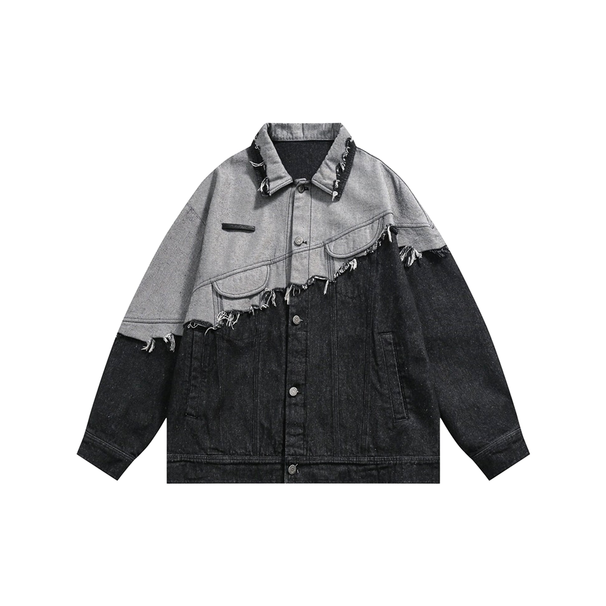 Lapel Denim Jacket For Men And Women - enhanced image 2