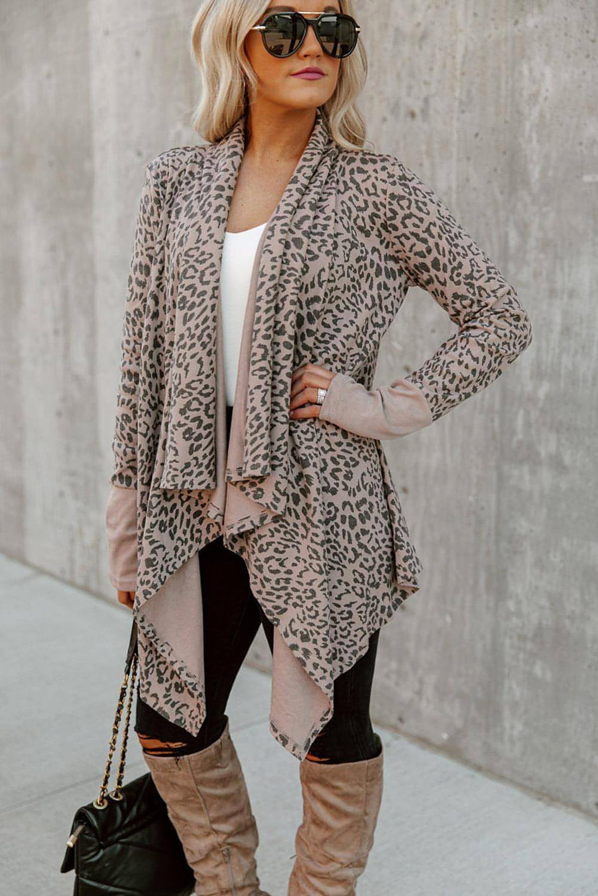 Leopard Open Front Cardigan - enhanced image 2