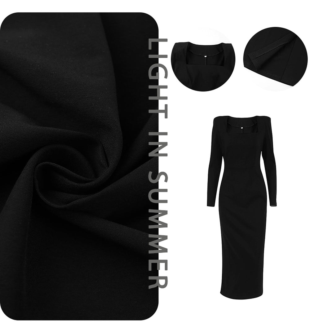 A1. Long Skirt, Square Neck, Slim Fit - enhanced image 2