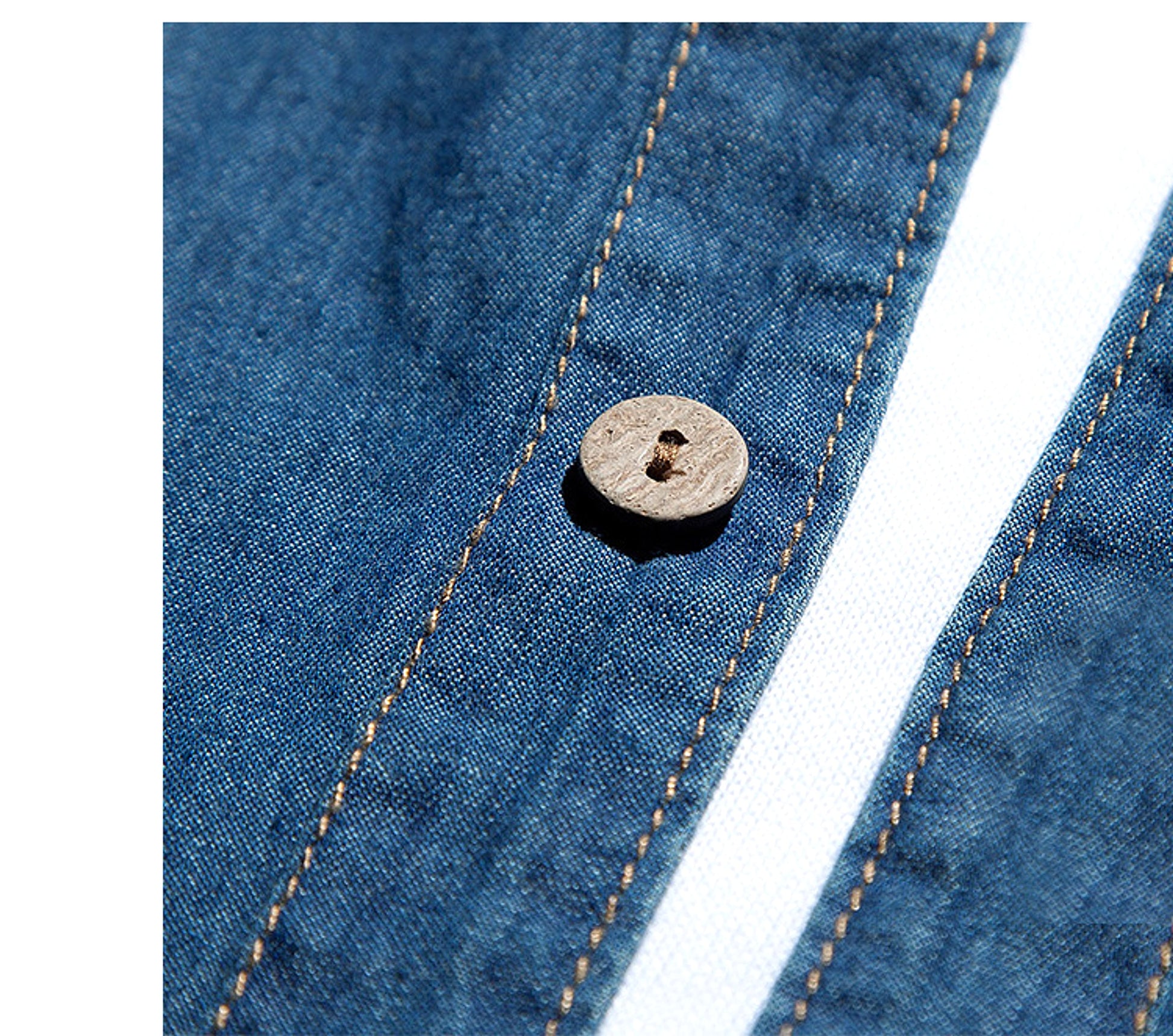 Long Sleeve Denim DressShirt Jacket Slim Style Men's Thin - enhanced image 2