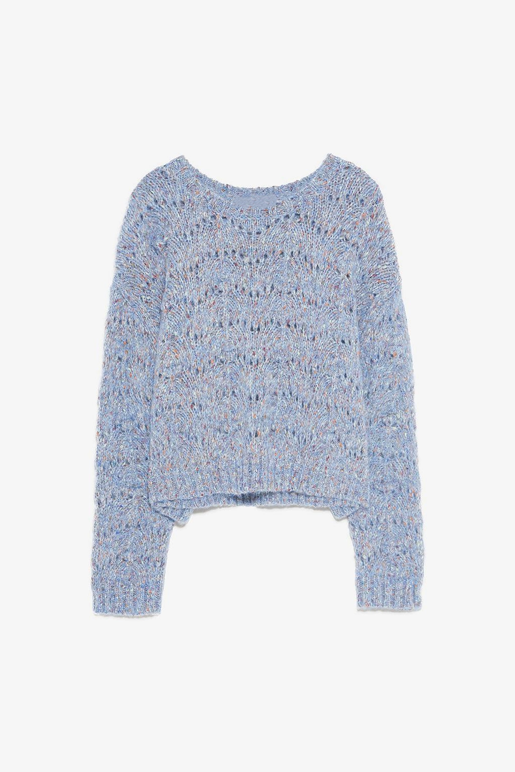 Loose hollow pullover round neck thin sweater short sweater women - enhanced image 2