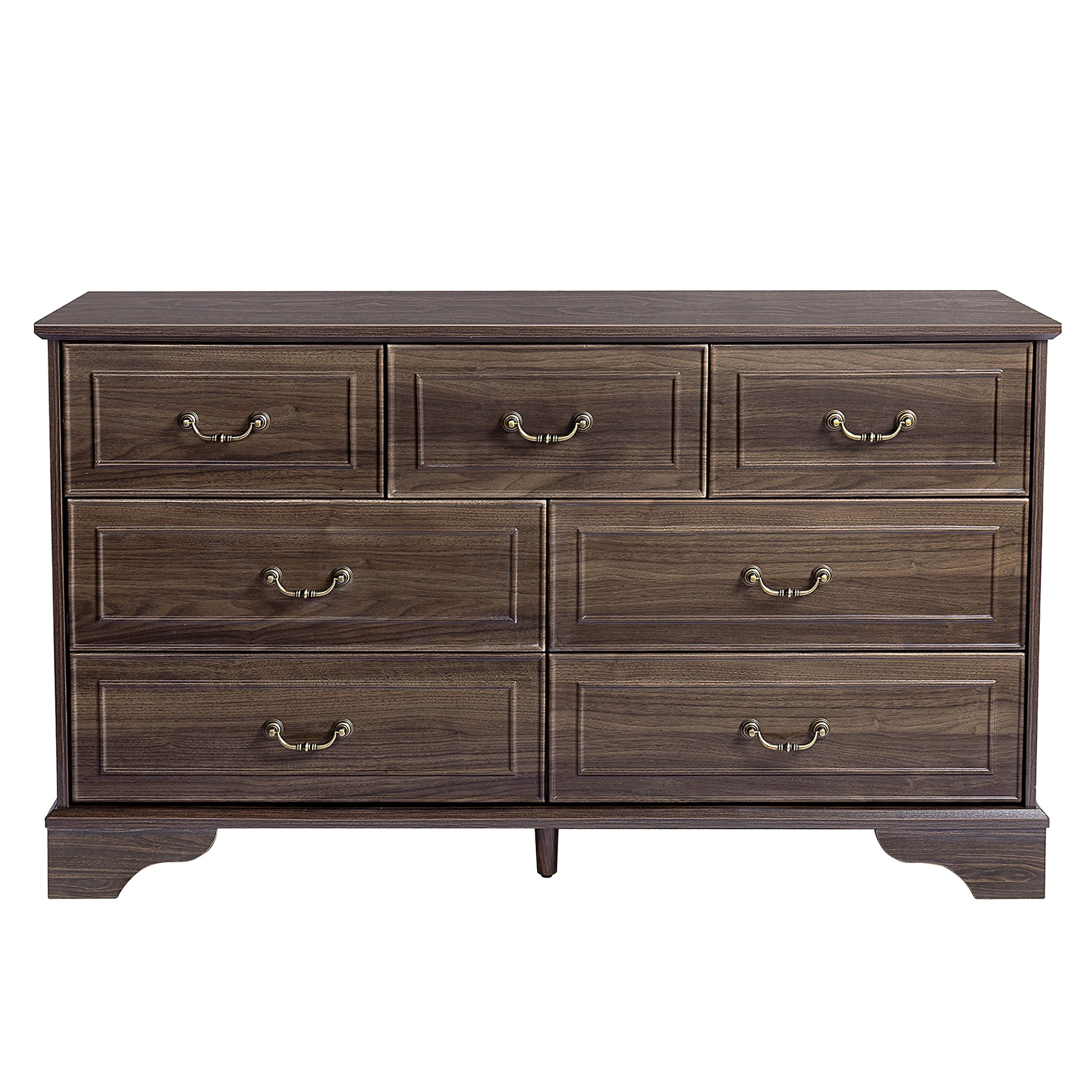 Lunelux™ – 7-Drawer Chest of Drawers (P2 MDF, Walnut Finish) - enhanced image 2