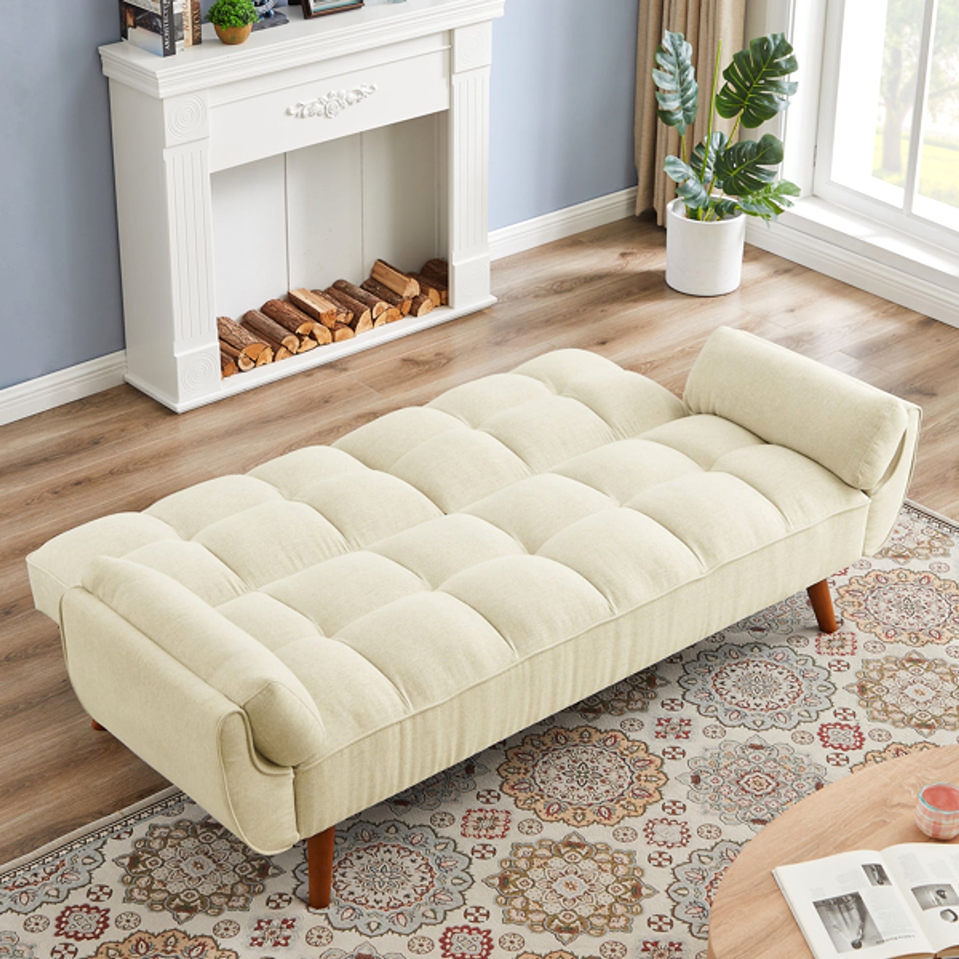 LuneluX – Adjustable Linen Sofa Chair (Beige) - enhanced image 2