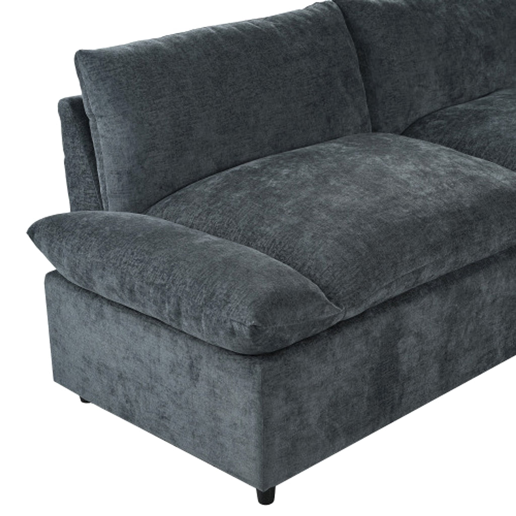 LuneluX_Home – 115.5" Modular Deep Gray Sectional Sofa with Storage & Plush Cushions - enhanced image 2