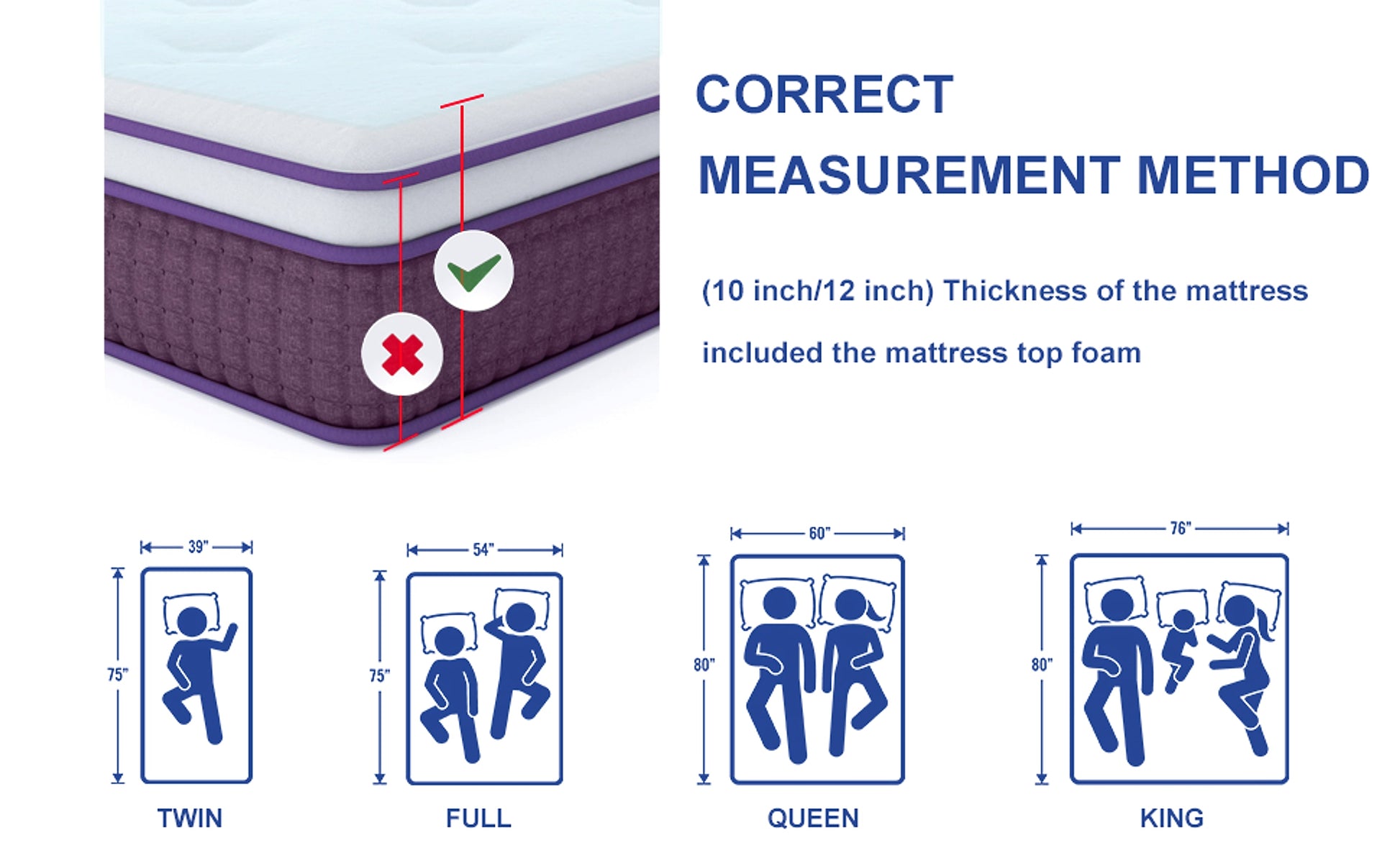 LuneluX_Sleep – 12-Inch Hybrid Mattress with Pocket Springs | Medium Soft | Boxed Comfort - enhanced image 2