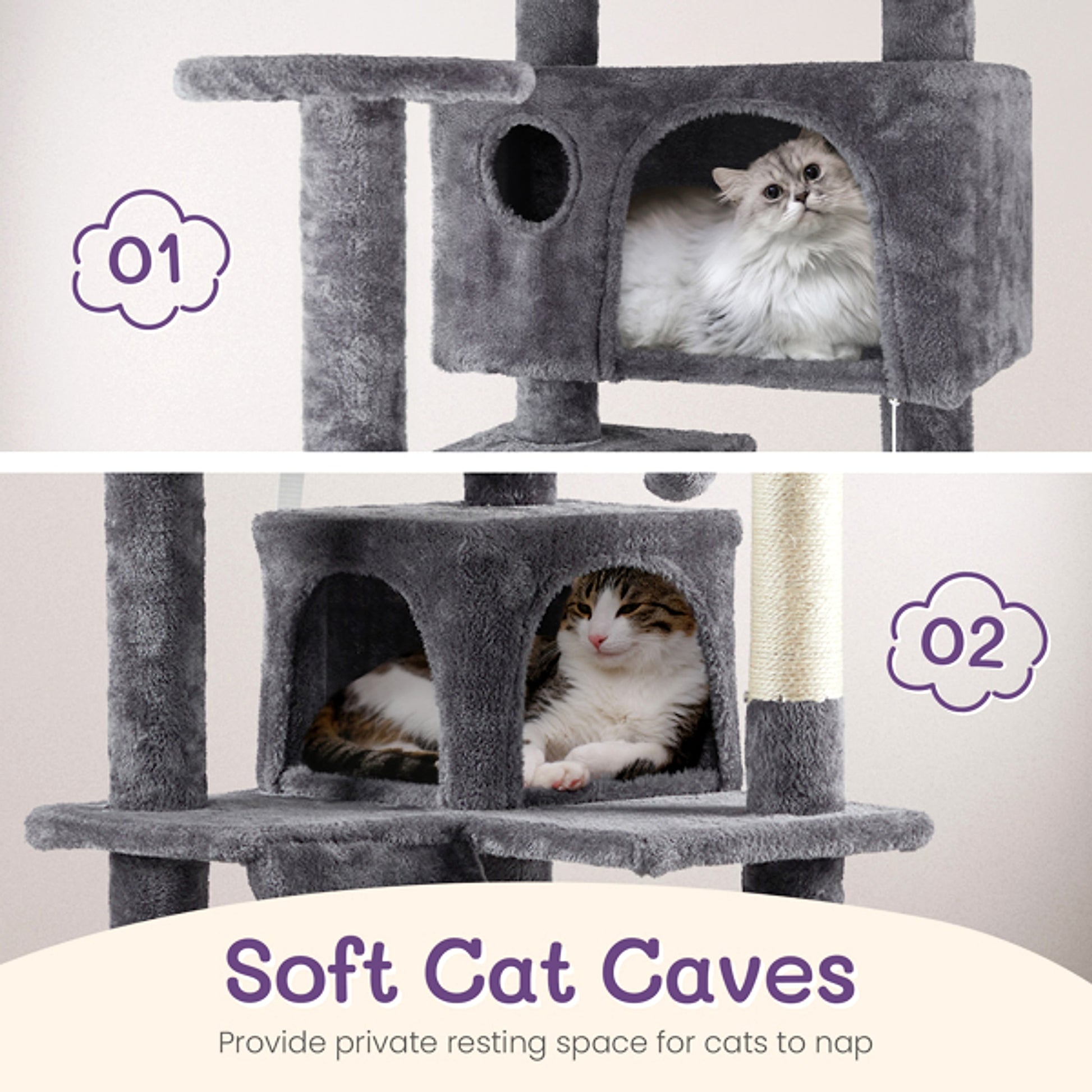 LuneluX – Vertical Retreat 53″ Cat Lounge - enhanced image 2