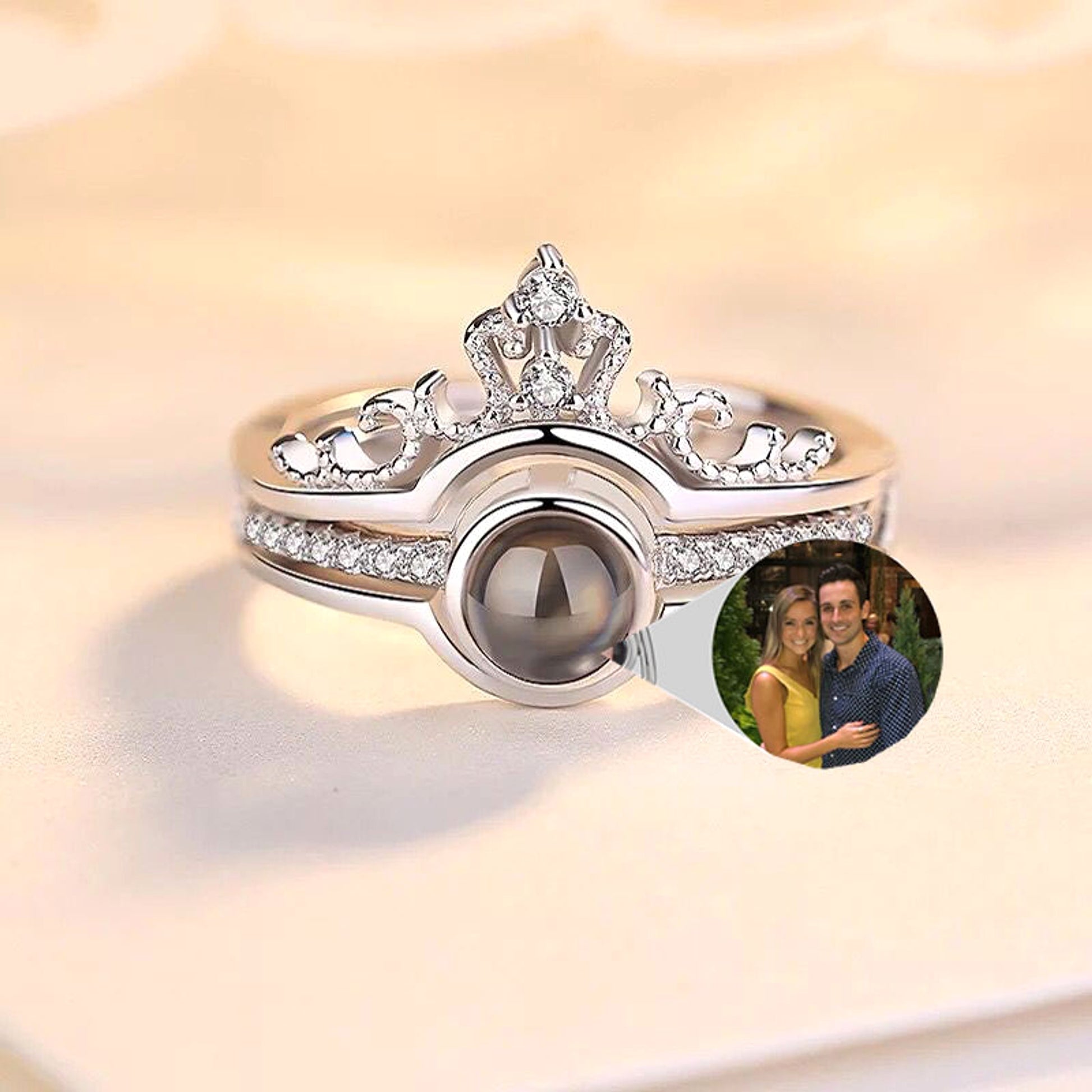 LuxeJewels™ – 925 Projection Ring with Personalized Photo - enhanced image 2