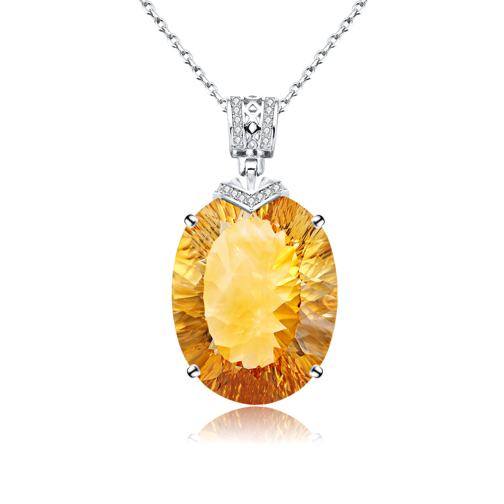 LuxeJewels™ – Solaris Gemdrop Citrine Pendant Necklace - enhanced image 2