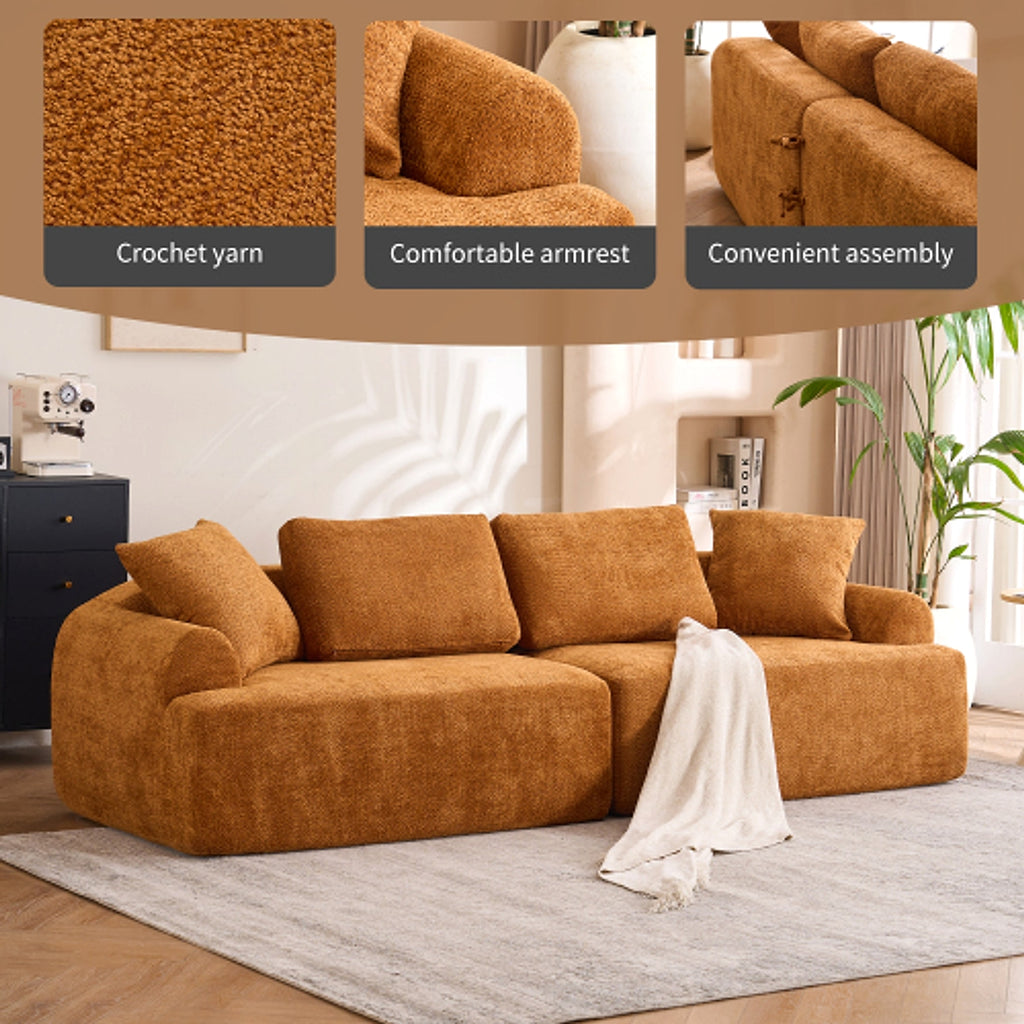 LuxeLiving™ – 4‑Seater Compression Sofa with Pillows (US Warehouse) - enhanced image 2