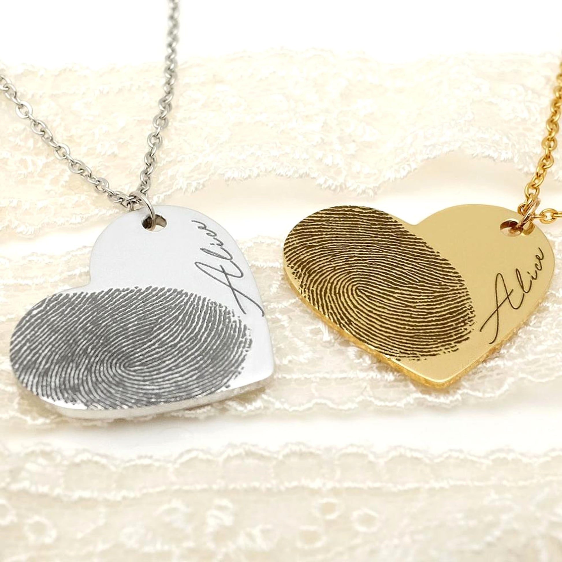 LuxeMemory™ – Fingerprint Heart Necklace | Memorial & Love Edition - enhanced image 2