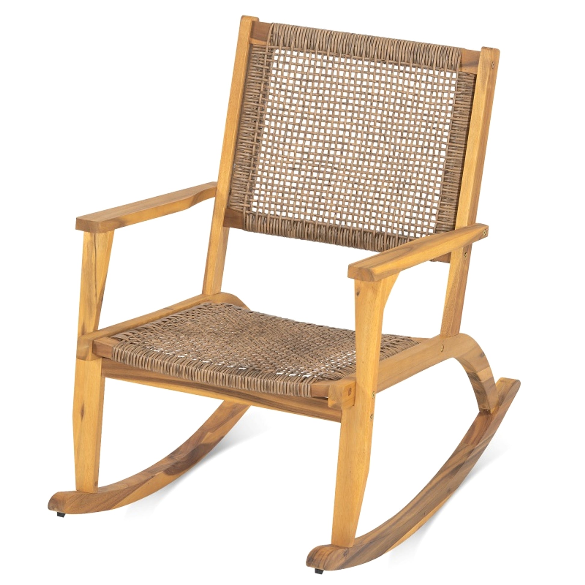 LuxePatio™ – 2‑Piece Acacia Rocking Chair Set for Outdoor & Garden Use (US Warehouse) - enhanced image 2