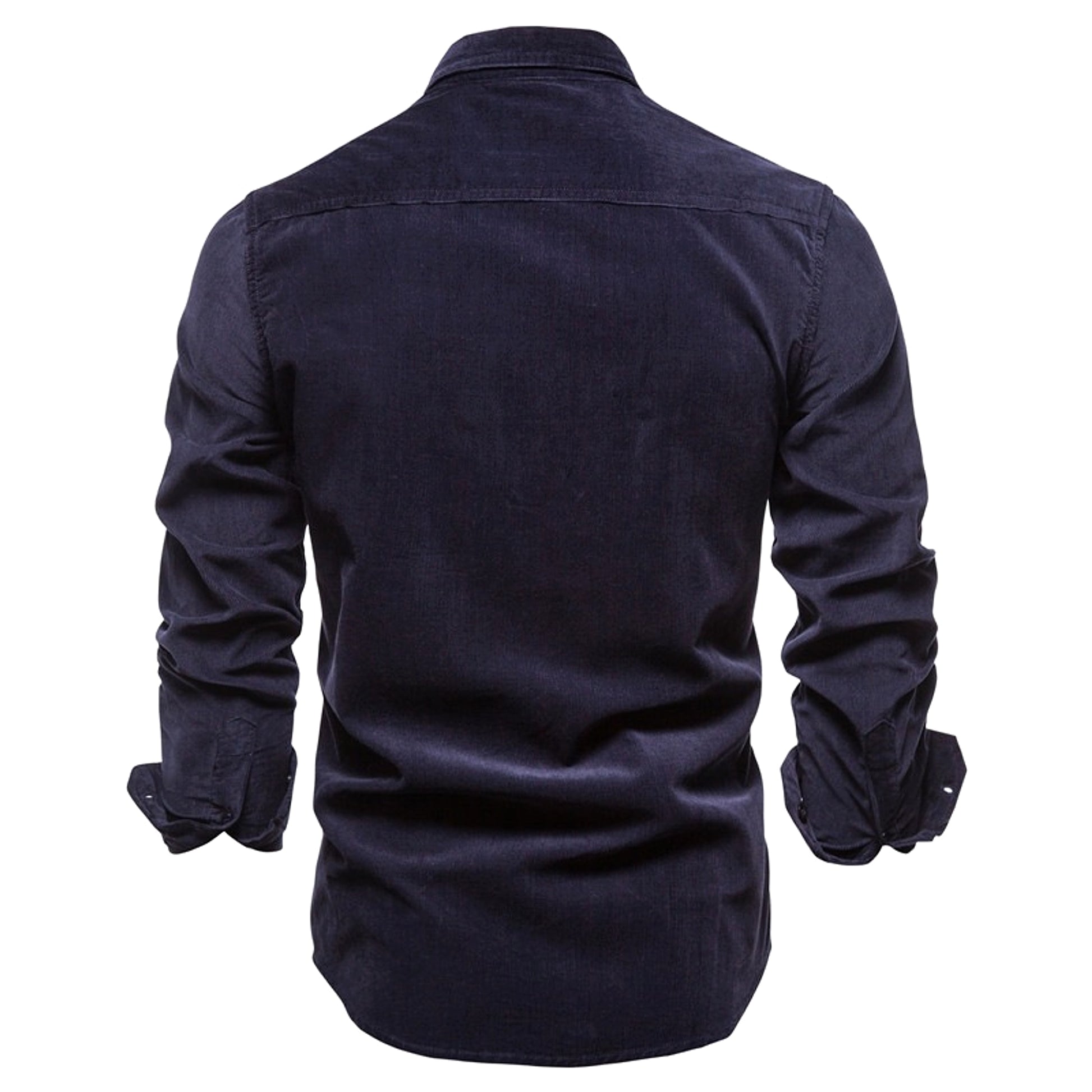 Men DressShirt College Tops Longsleeve Blue - enhanced image 2