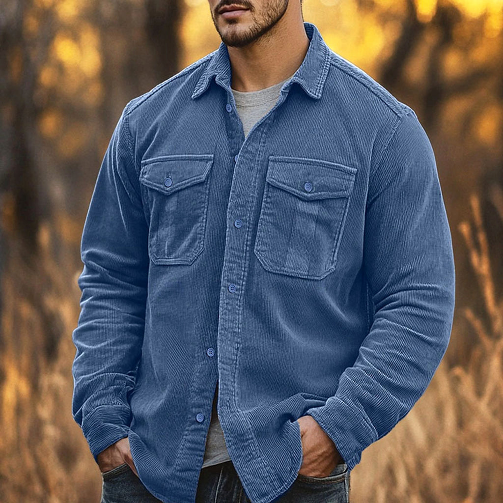 Men's Button Shirt Casual Shirt Lamp Wick - enhanced image 2