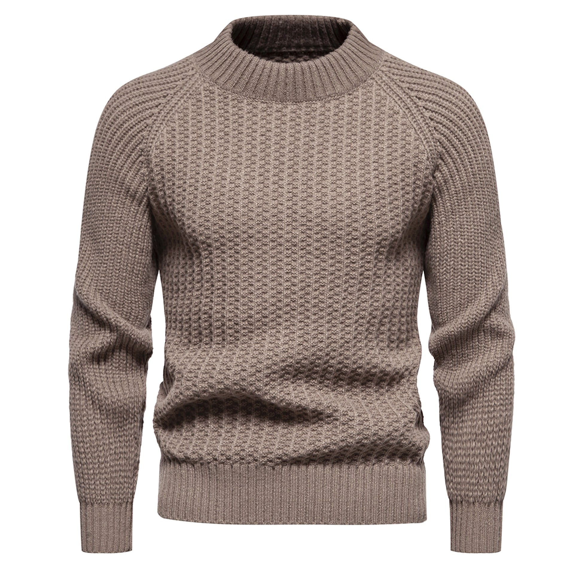 Men's Casual Loose Solid Color Round Neck Sweater - enhanced image 2