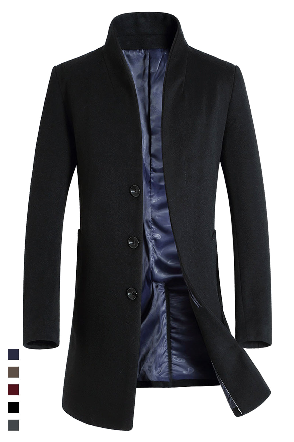 Men's casual woolen trench coat - enhanced image 2