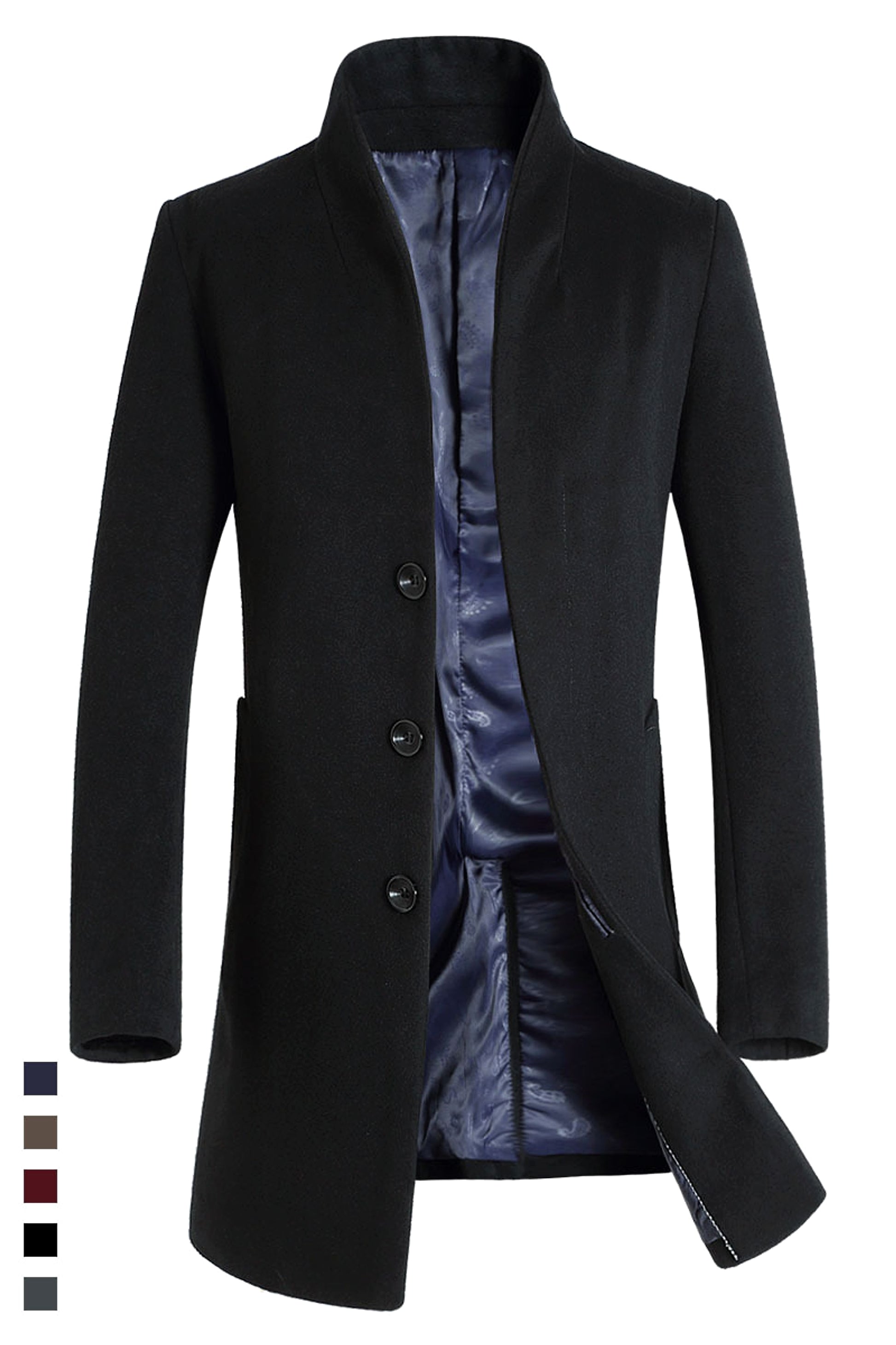 Men's casual woolen trench coat - enhanced image 2