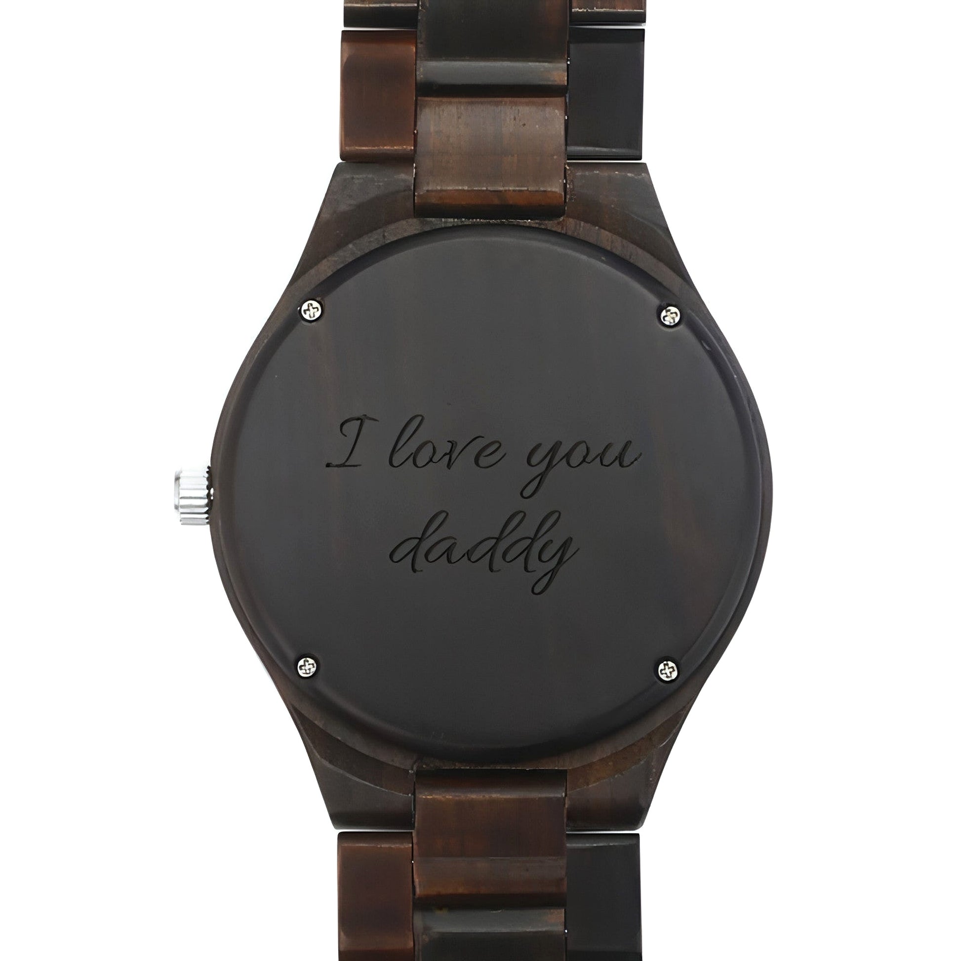 Men’s Engraved Wooden Photo Watch – 45mm with Wooden Strap - enhanced image 2