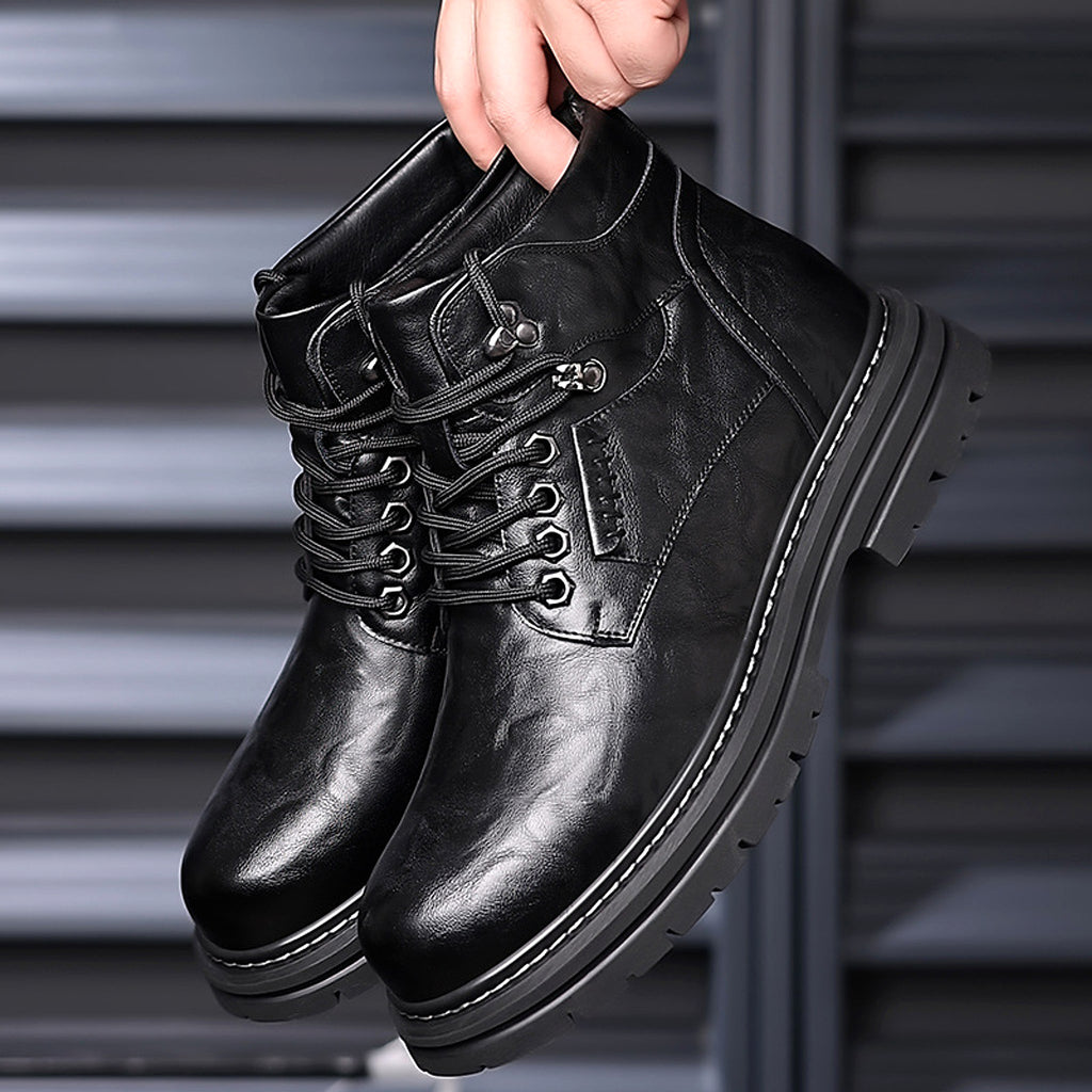A.1 Men's Fashion British Style High-top Boots - enhanced image 2
