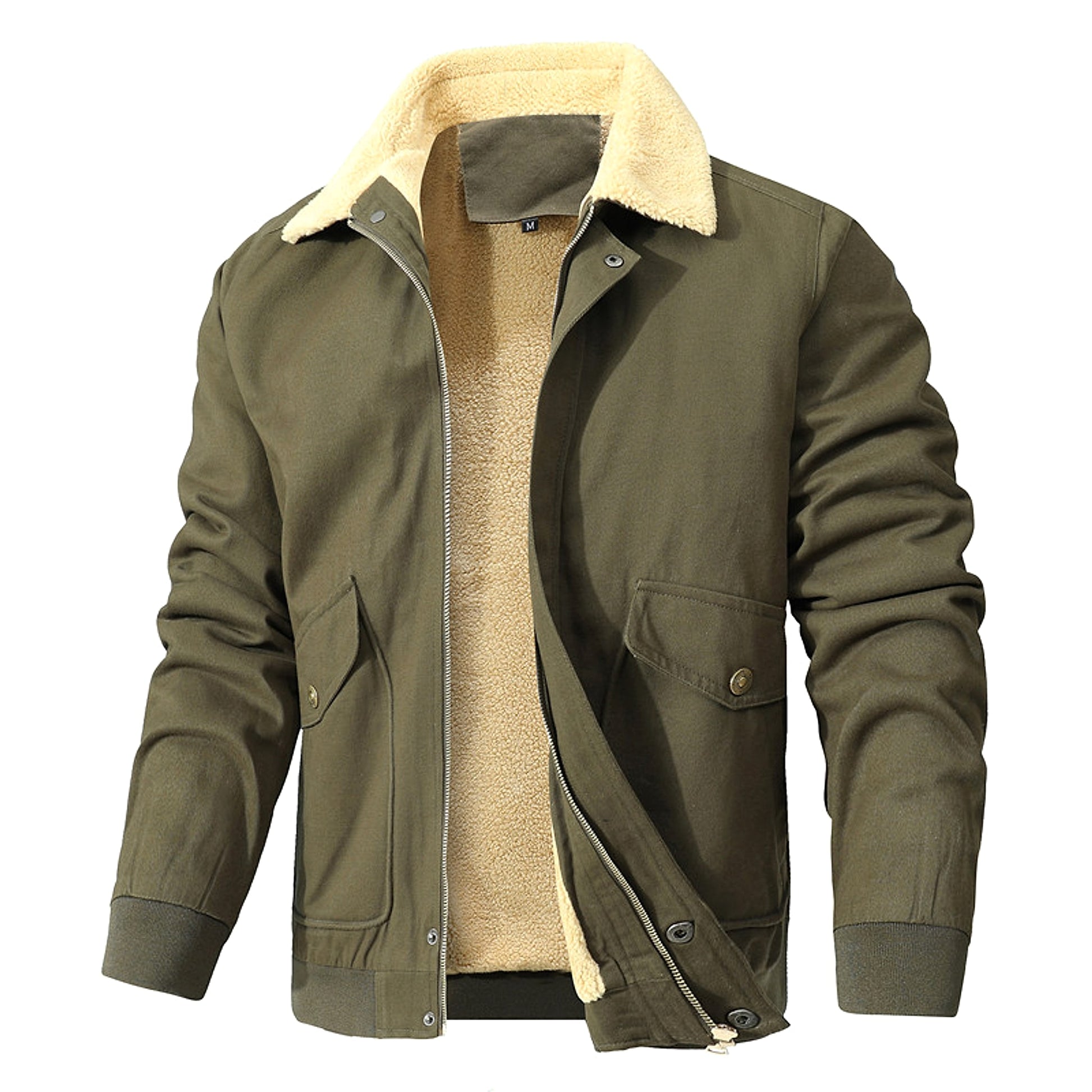 Men's Fashion Casual Fleece-lined Washed Coat - enhanced image 2