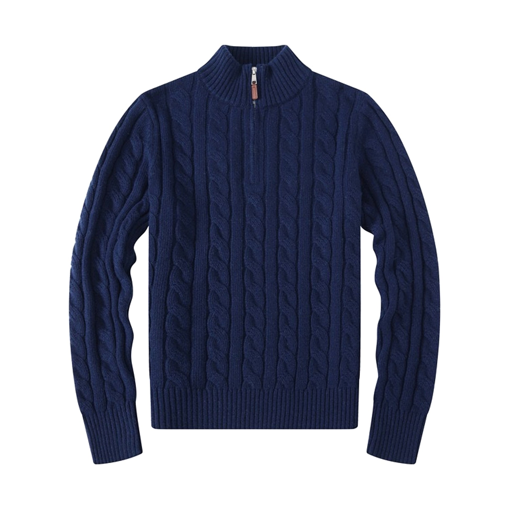 Men's Half-height Zip Twist Knit Bottoming Shirt - enhanced image 2