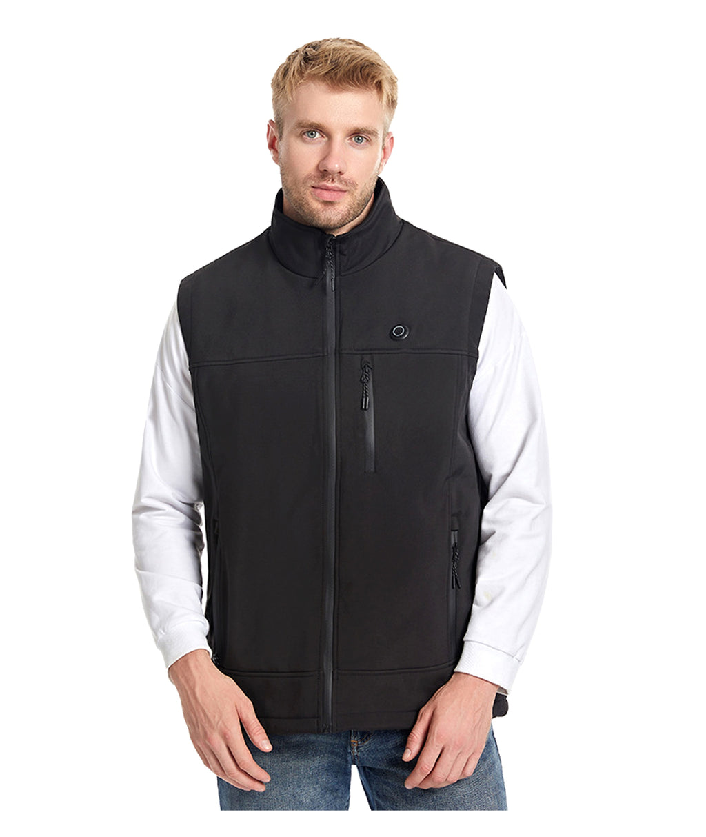 Men's Heated Softshell Vest – Rechargeable Thermal Outdoor Sportswear - enhanced image 2
