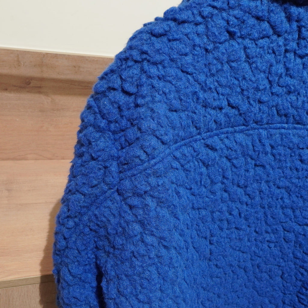 Men's Klein Blue Loose Version Imitation Lamb Wool Fleece Jacket - enhanced image 2
