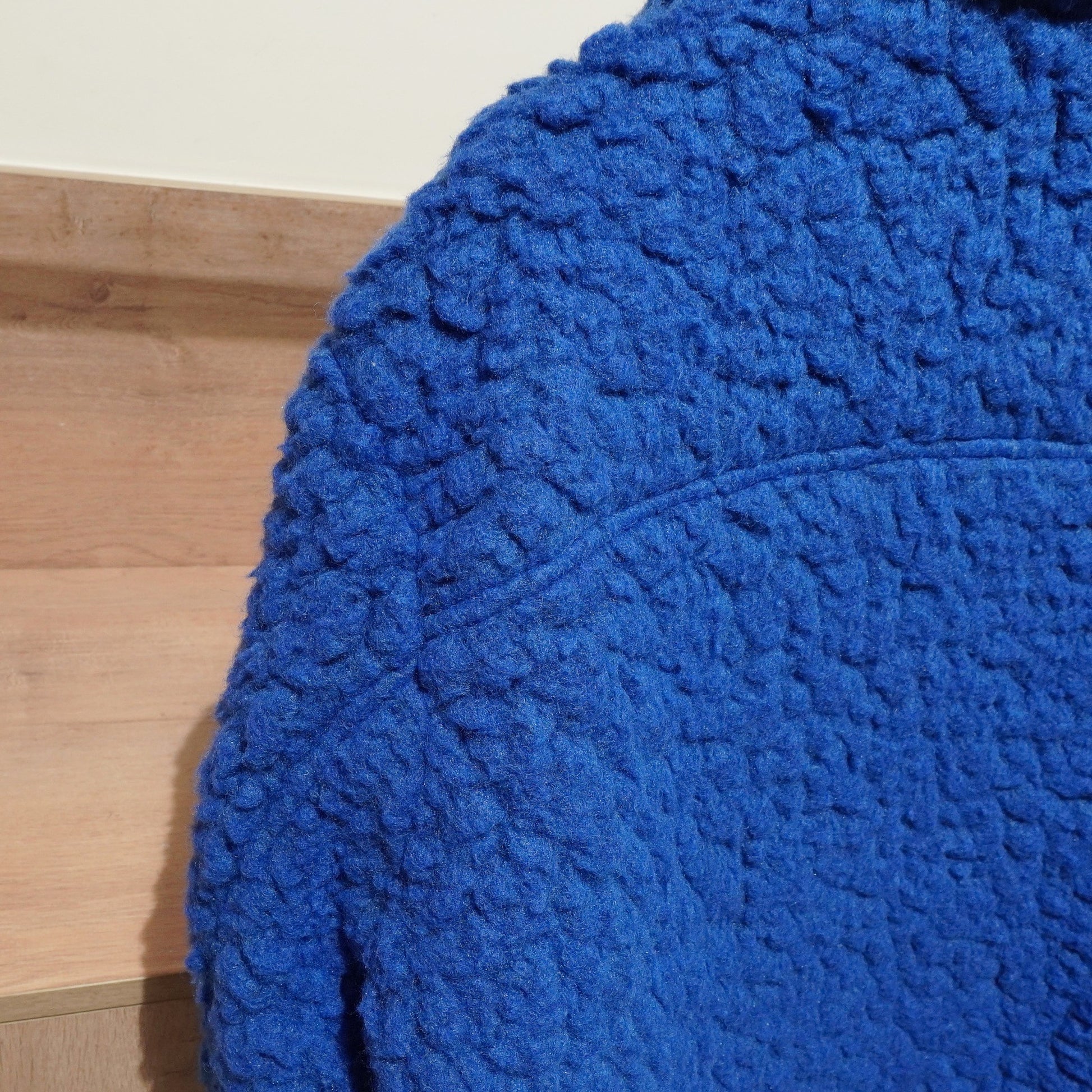 Men's Klein Blue Loose Version Imitation Lamb Wool Fleece Jacket - enhanced image 2