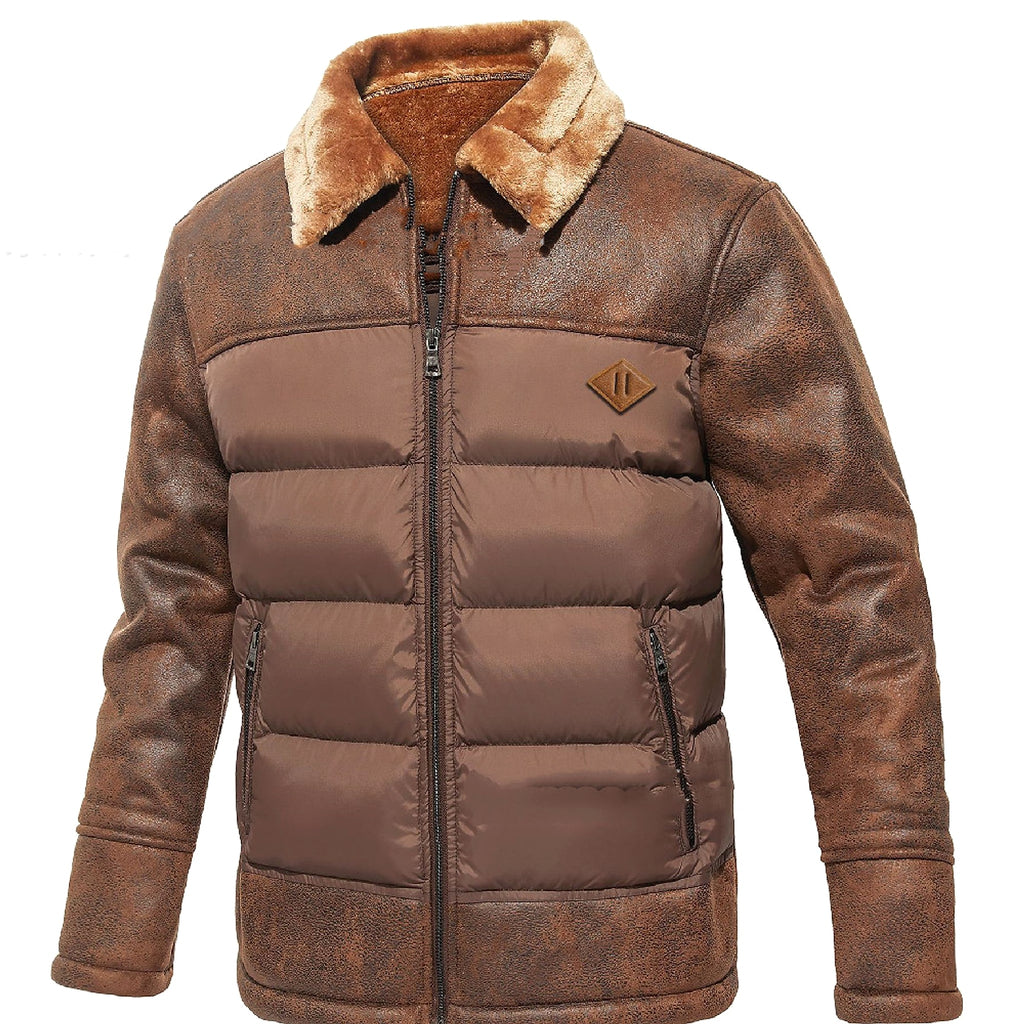 AeroFur™ – Men's Faux Fur-Lined Aviator Jacket - enhanced image 2