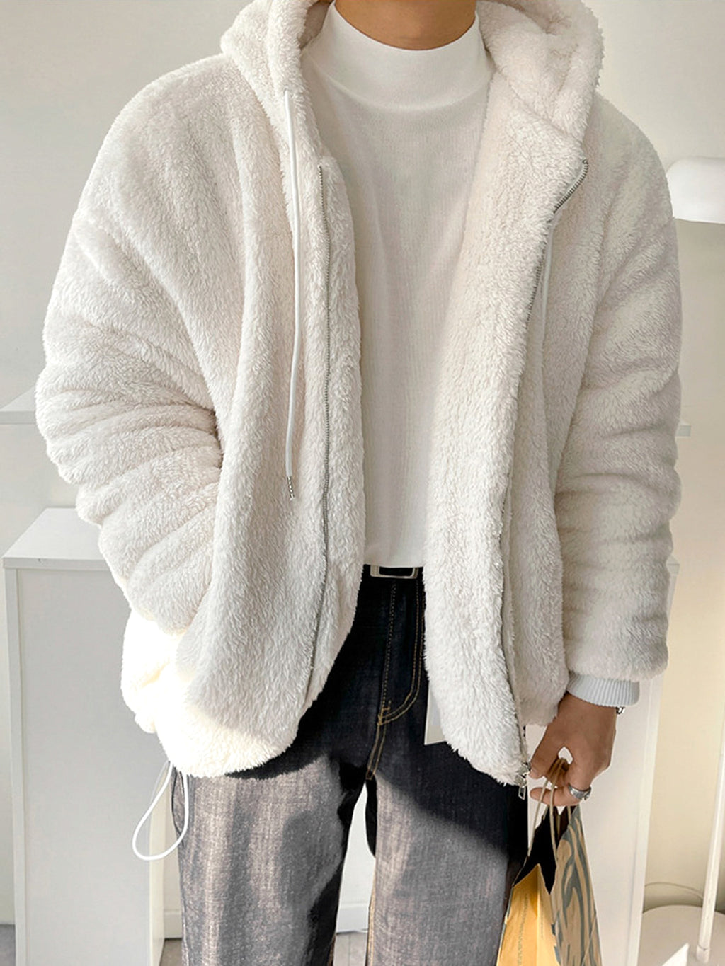 Men's Loose All-match Lamb Wool Thickened Hooded Sweatshirt - enhanced image 2