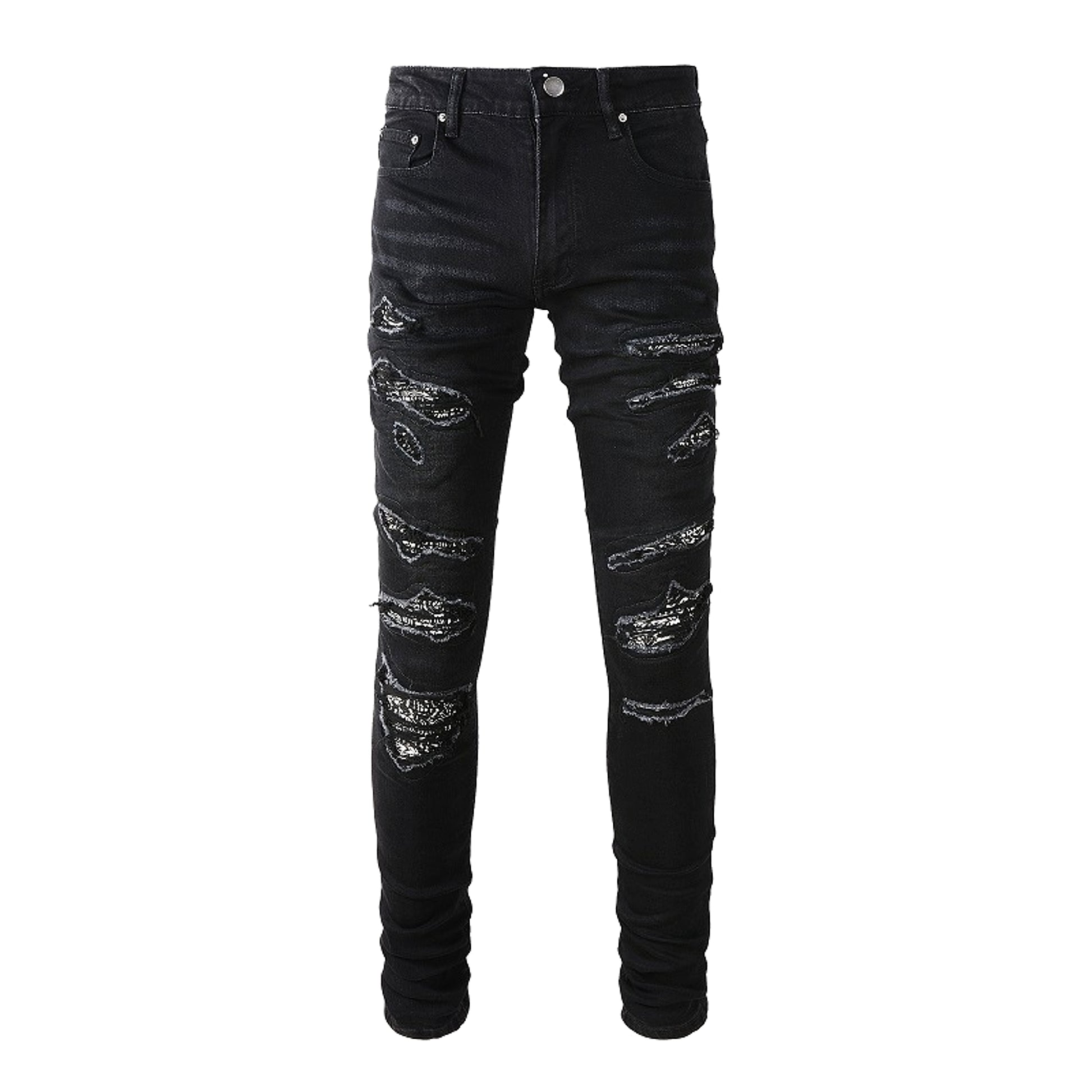 Men's Paisley Patch Street Jeans - enhanced image 2