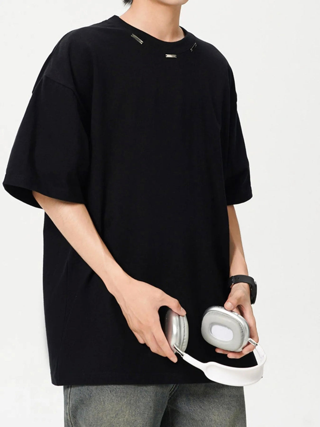 Men's Plus Size Oversized Crew Neck Short Sleeve T-Shirt - enhanced image 2