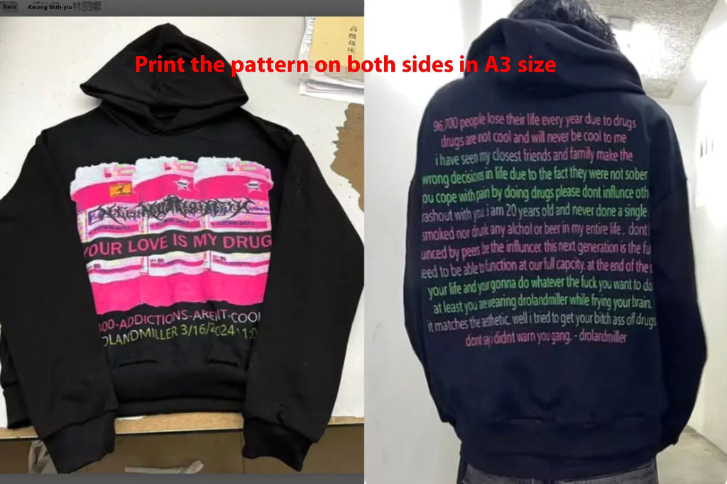 Men's Customizable Printed Long-Sleeved Hoodie - enhanced image 2