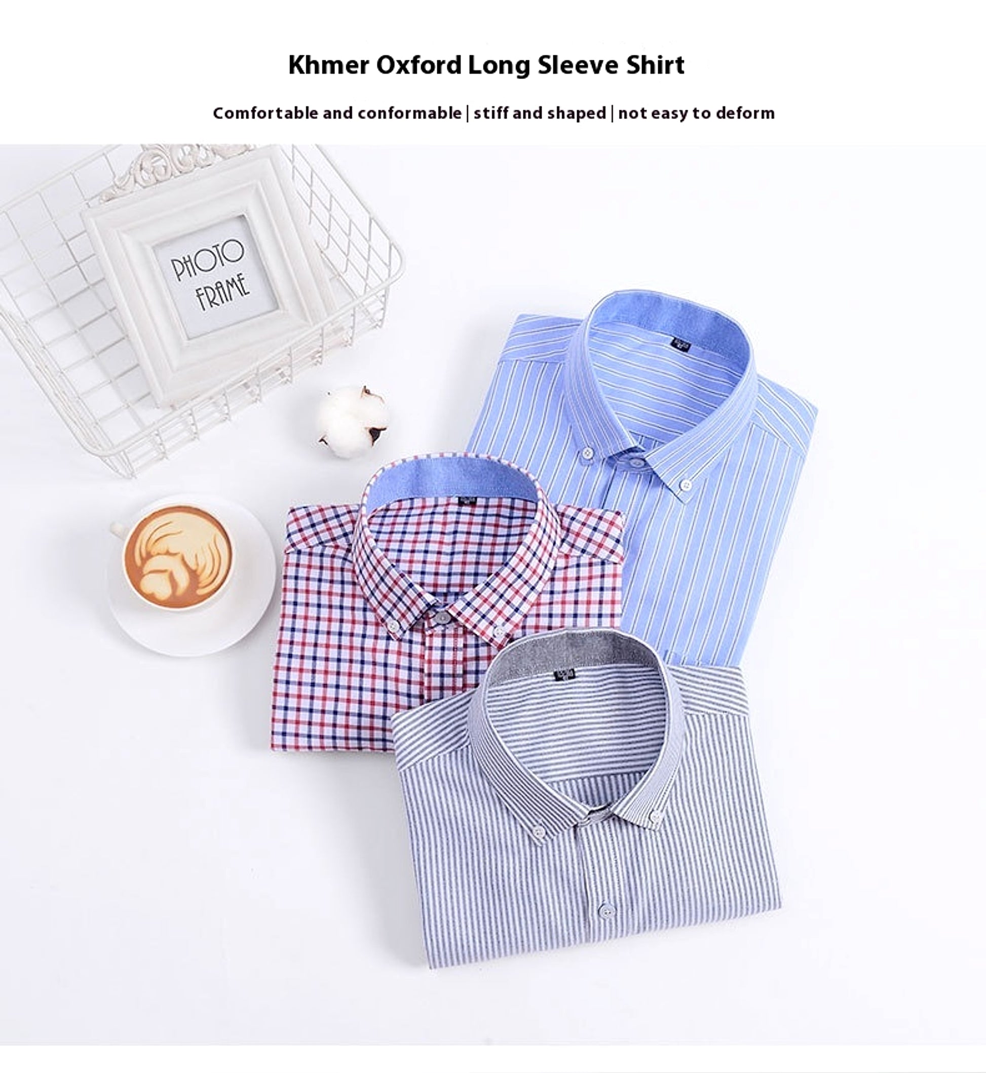 Men's Purified Cotton Long Sleeve DressShirt Anti-wrinkle Heartless Slim Fit - enhanced image 2