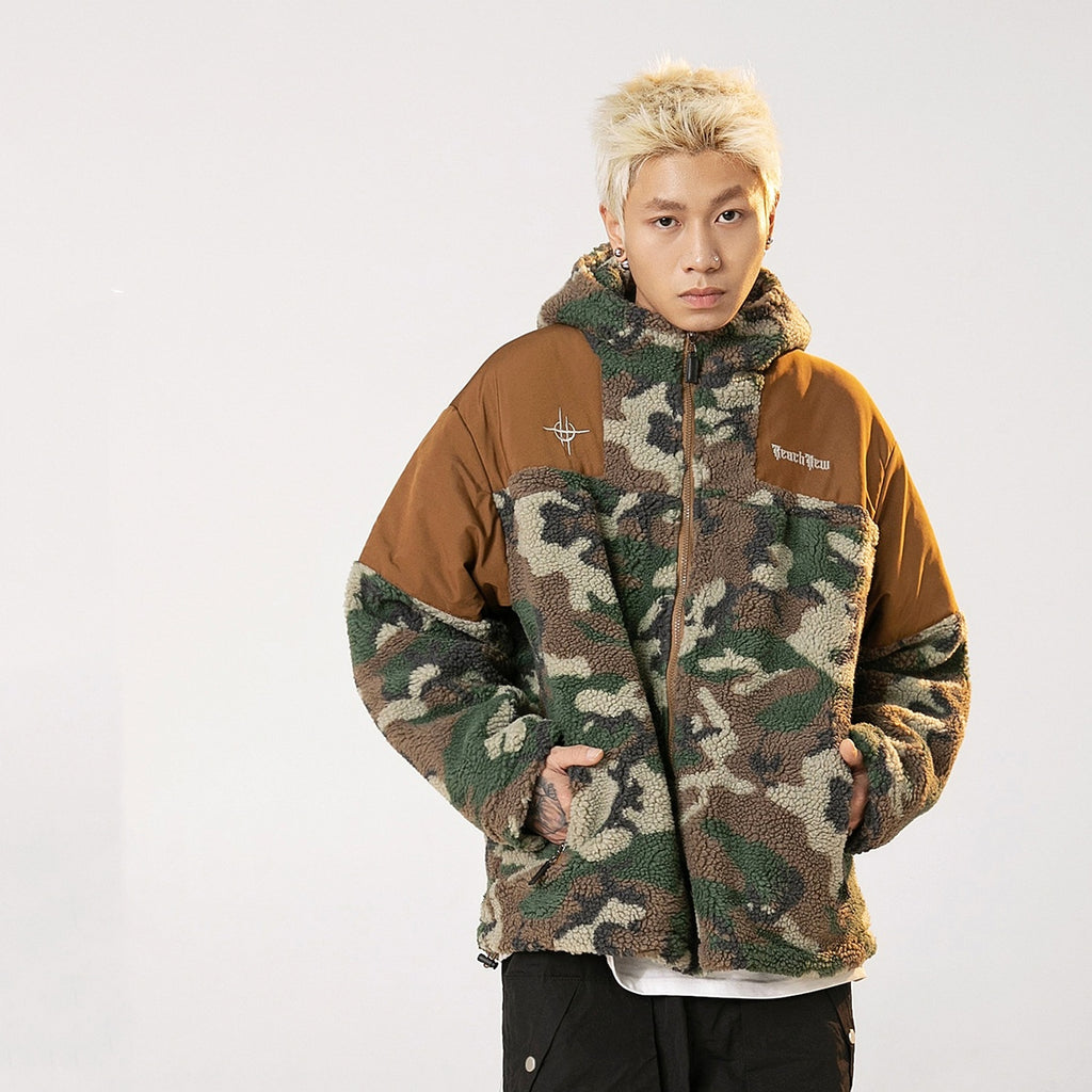 Men's Retro Camouflage Hooded Cotton Coat Jacket - enhanced image 2