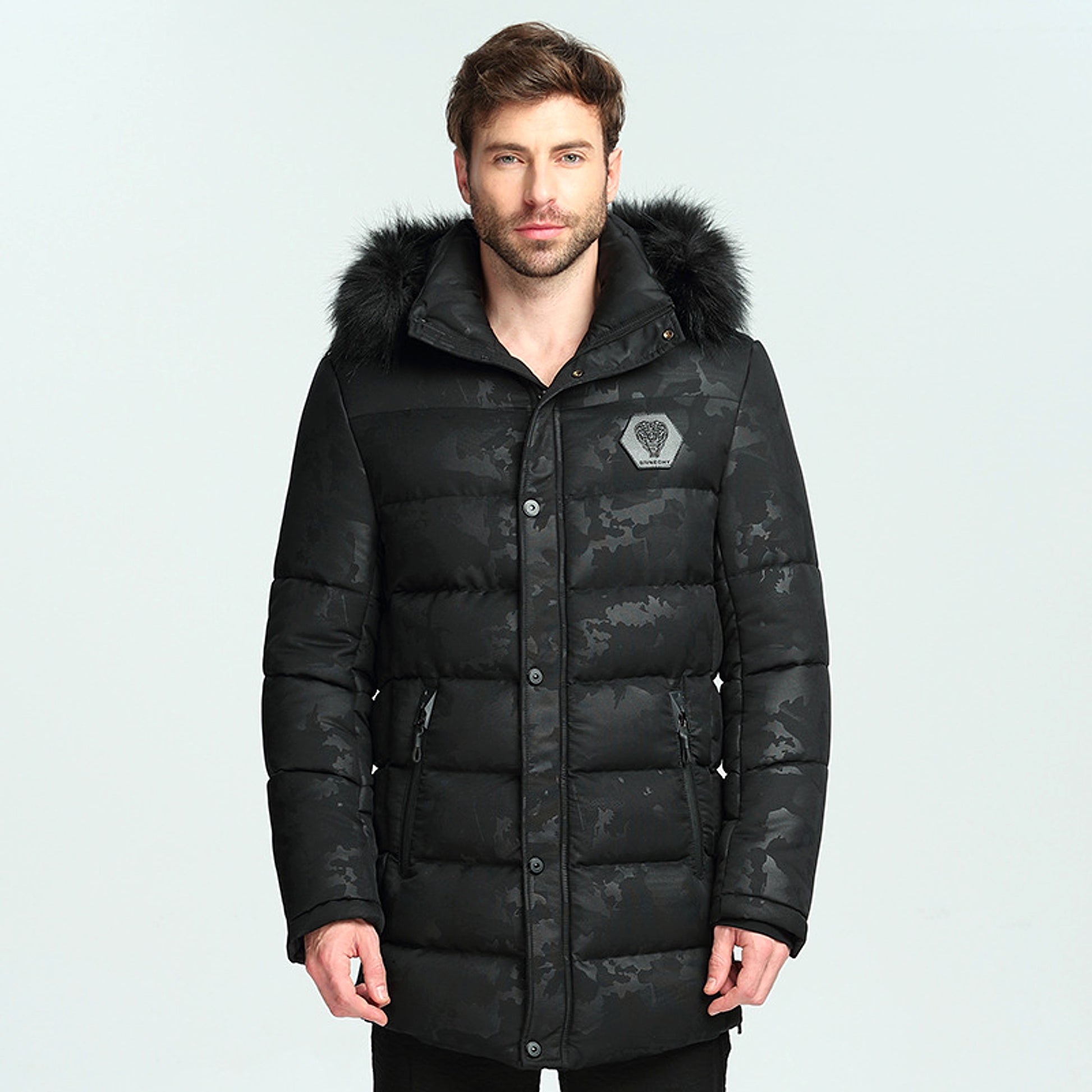 Men's Short Thickened Winter Outdoor Cotton-padded Clothing British Fur Collar Coat Jacket - enhanced image 2
