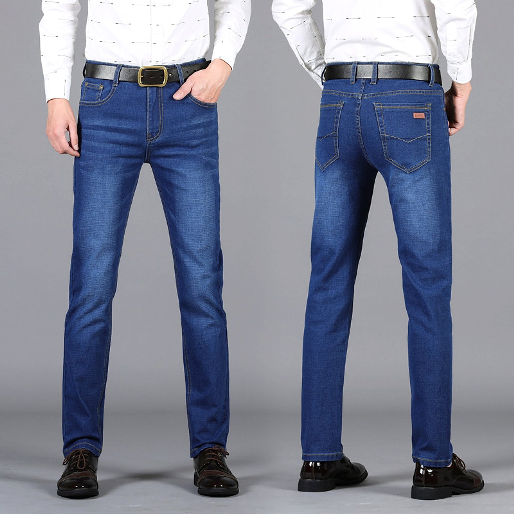 Men's Slim Stretch Slim Straight-leg Jeans - enhanced image 2
