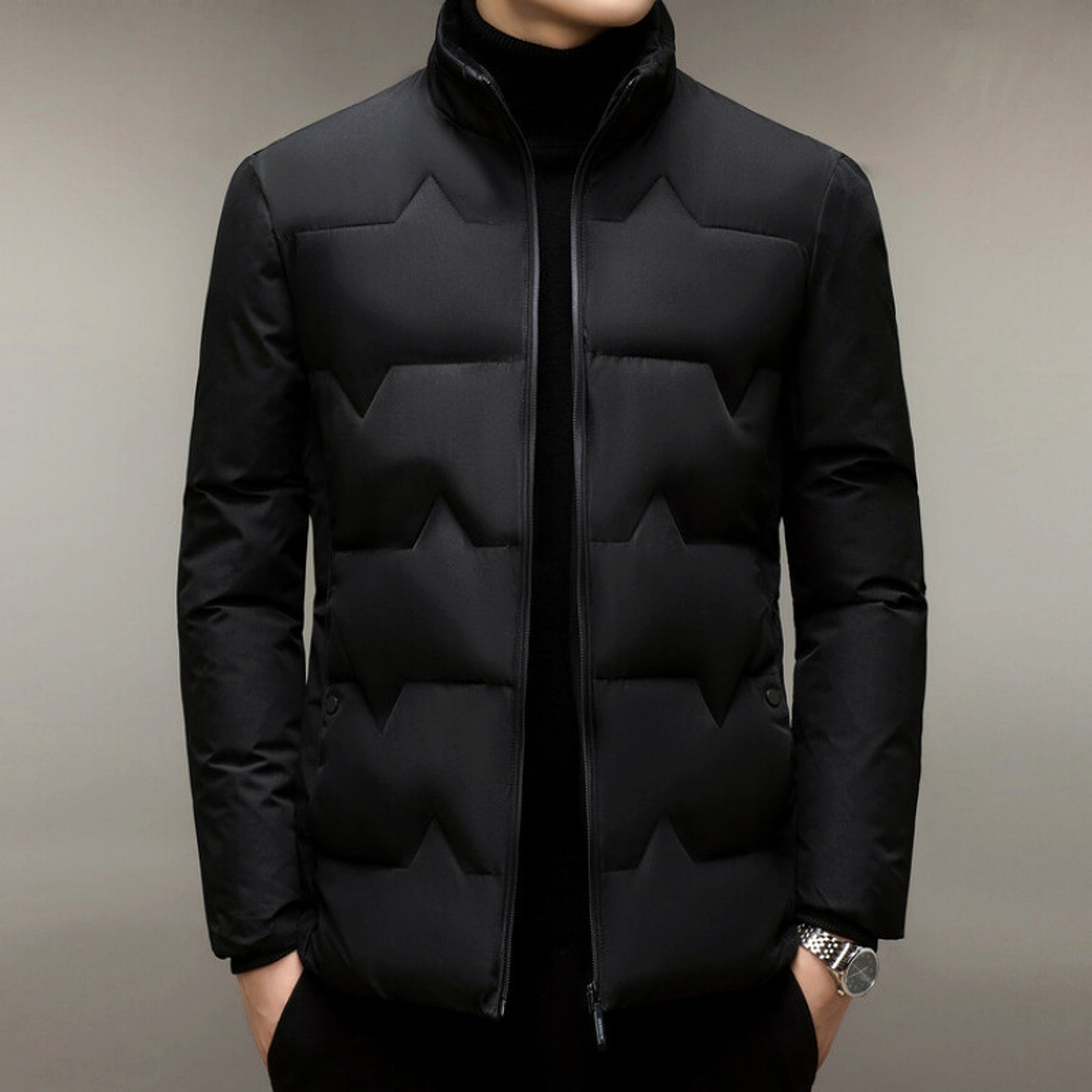 Men's Thickened Cotton-padded Coat Middle-aged Dad Cotton-padded Jacket - enhanced image 2