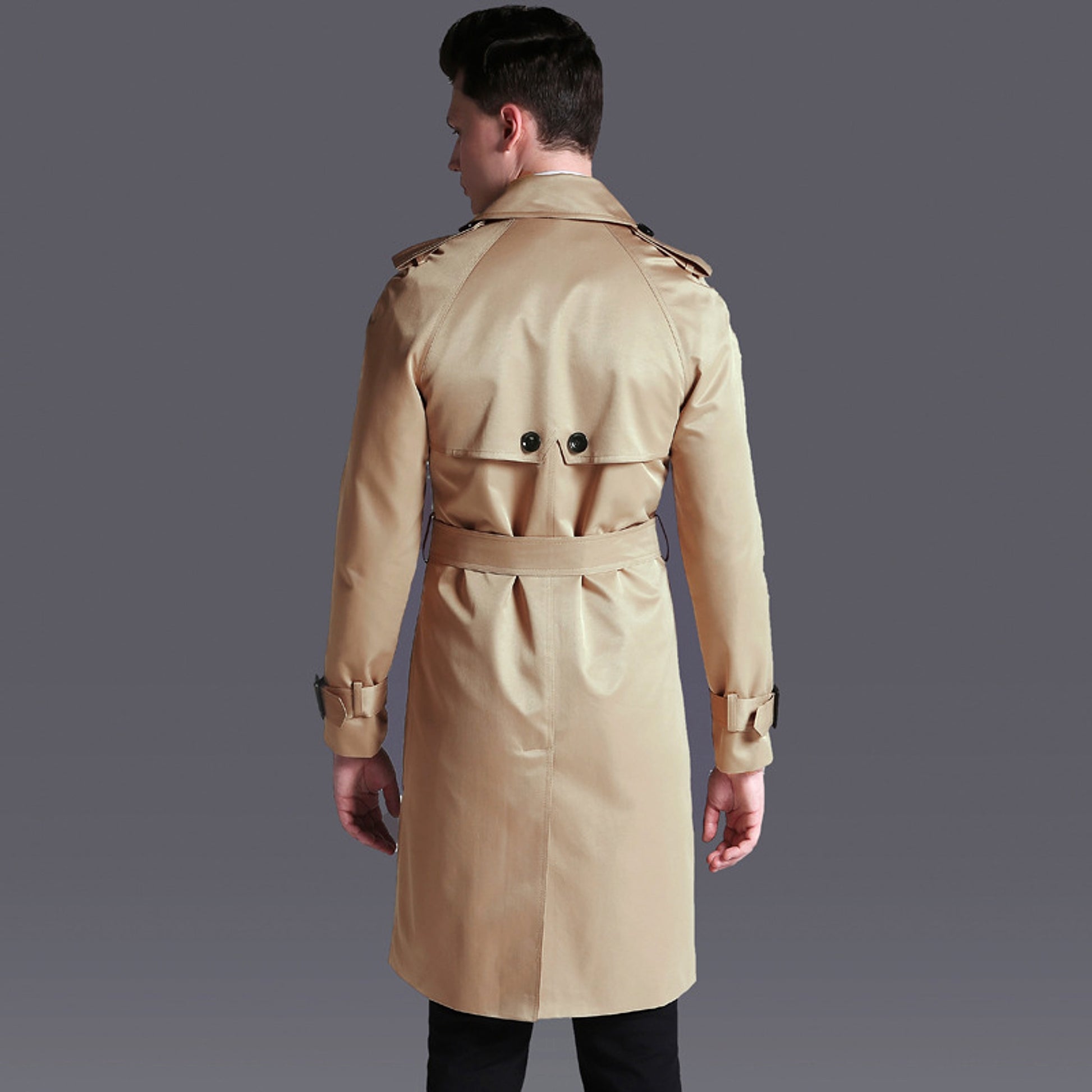 Men's Trench English Double-breasted Coat - enhanced image 2