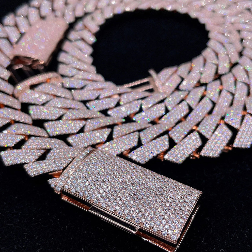 Moissanite Cuban Link Chain Necklaces S925 Silver - enhanced image 2