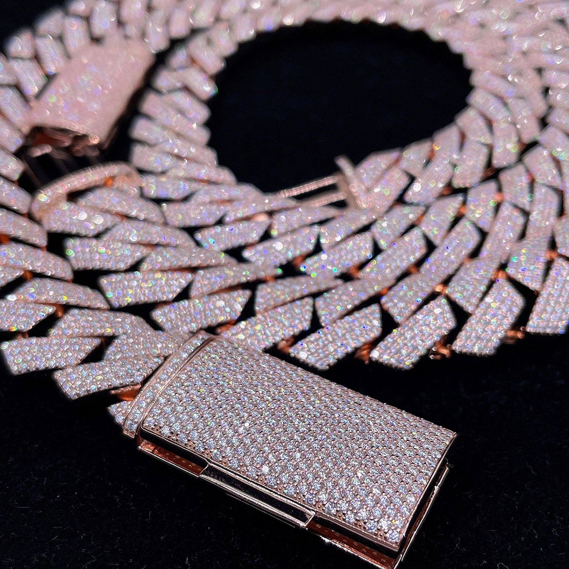 Moissanite Cuban Link Chain Necklaces S925 Silver - enhanced image 2