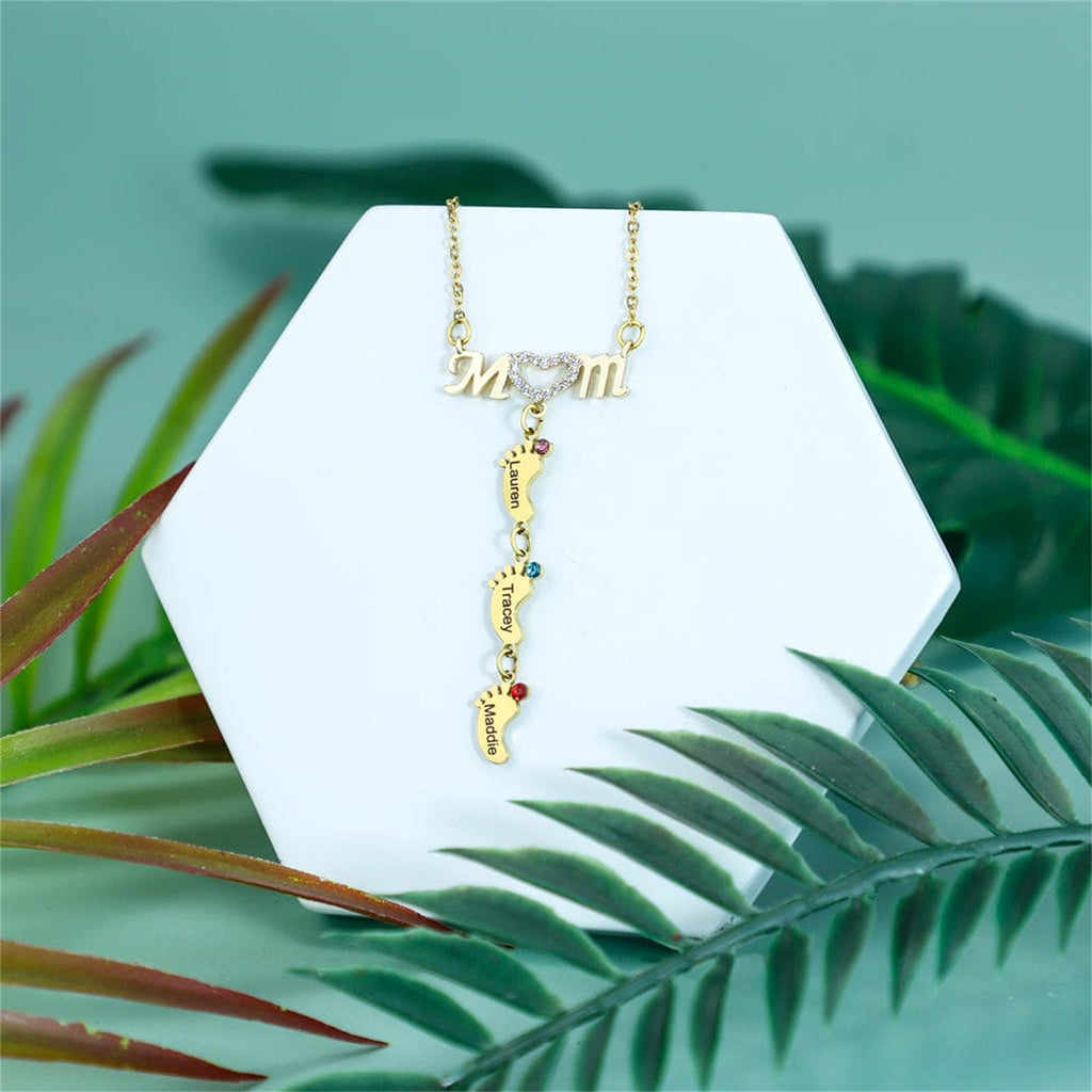 Mother's Day MOM Foot Personalized Necklace - enhanced image 2
