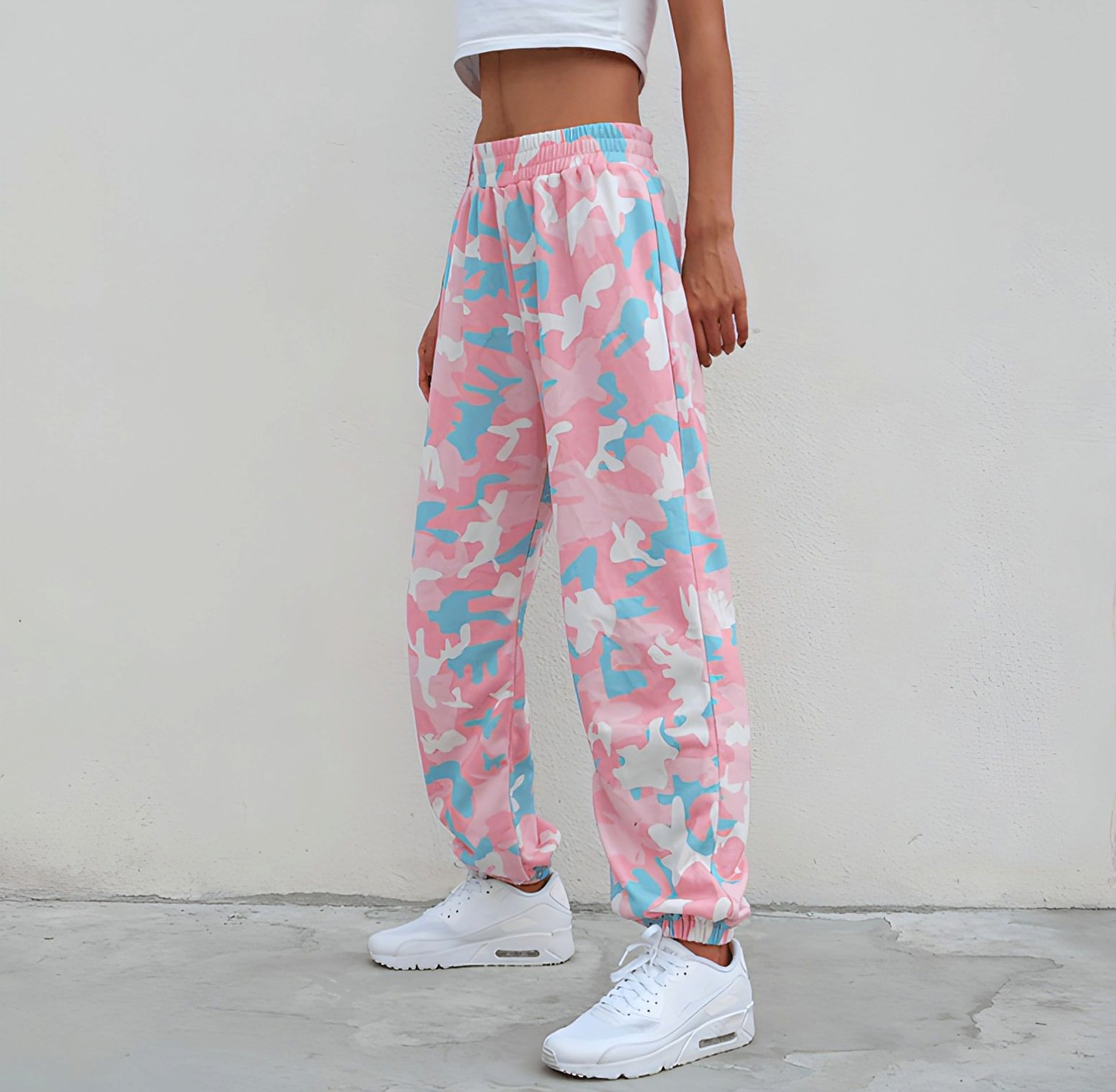 Camouflage Pants Spring High Waist Casual Joggers Elastic Sweatpants Women - enhanced image 2