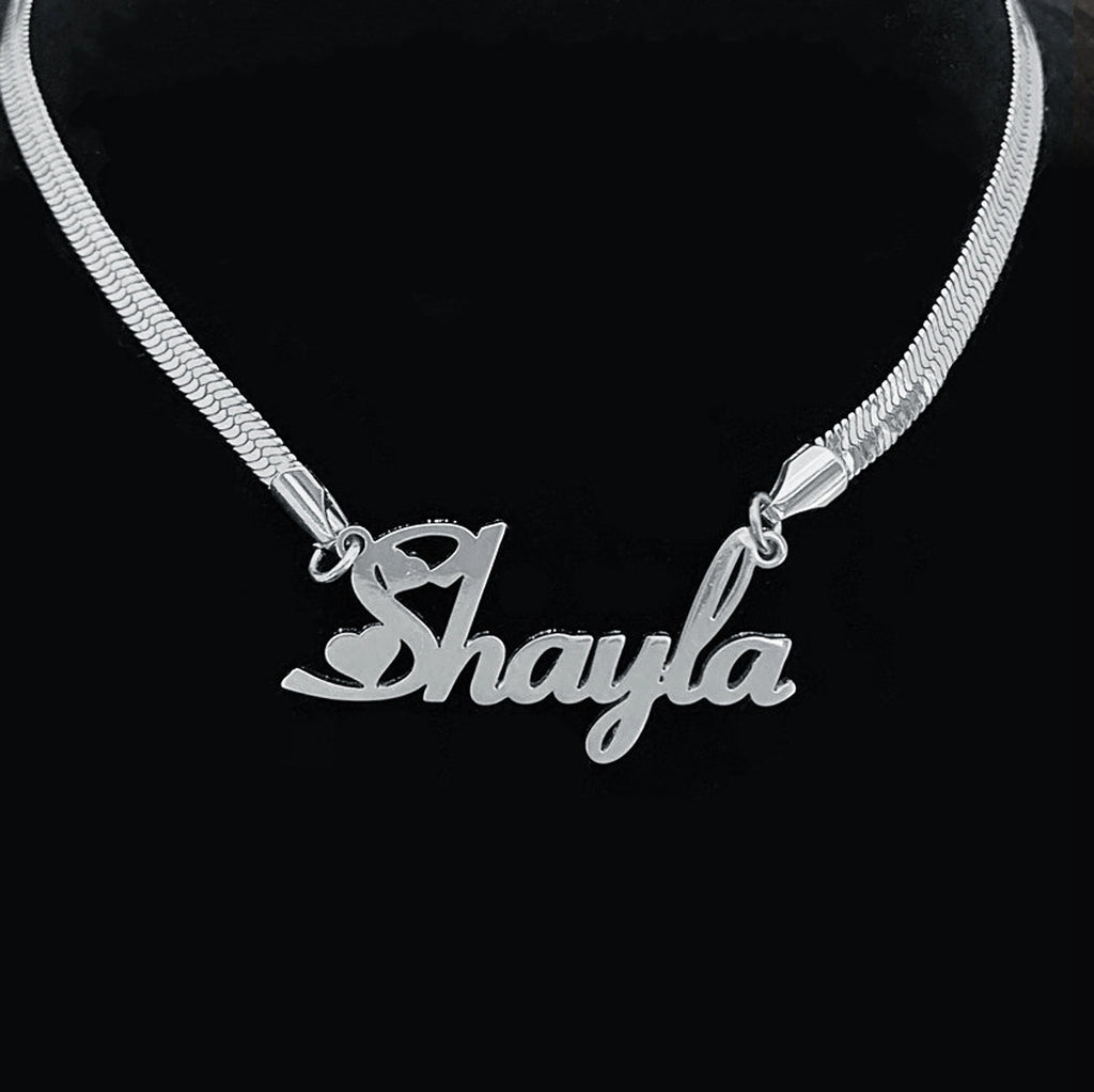 Necklace Stainless Steel Name Snake Chain Necklace - enhanced image 2