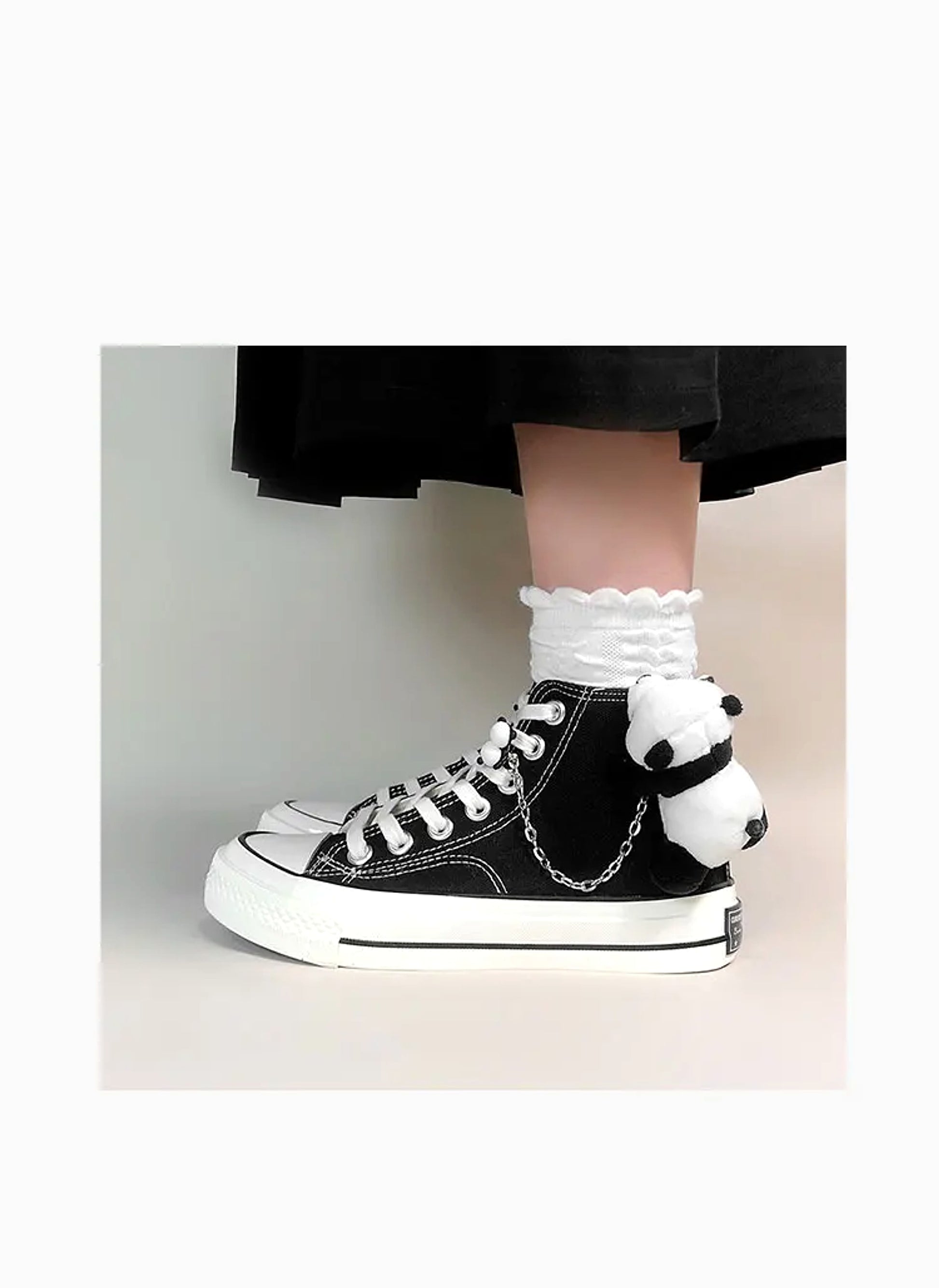 PandaX™ – High Top Canvas Sneakers with Plush Panda - enhanced image 2
