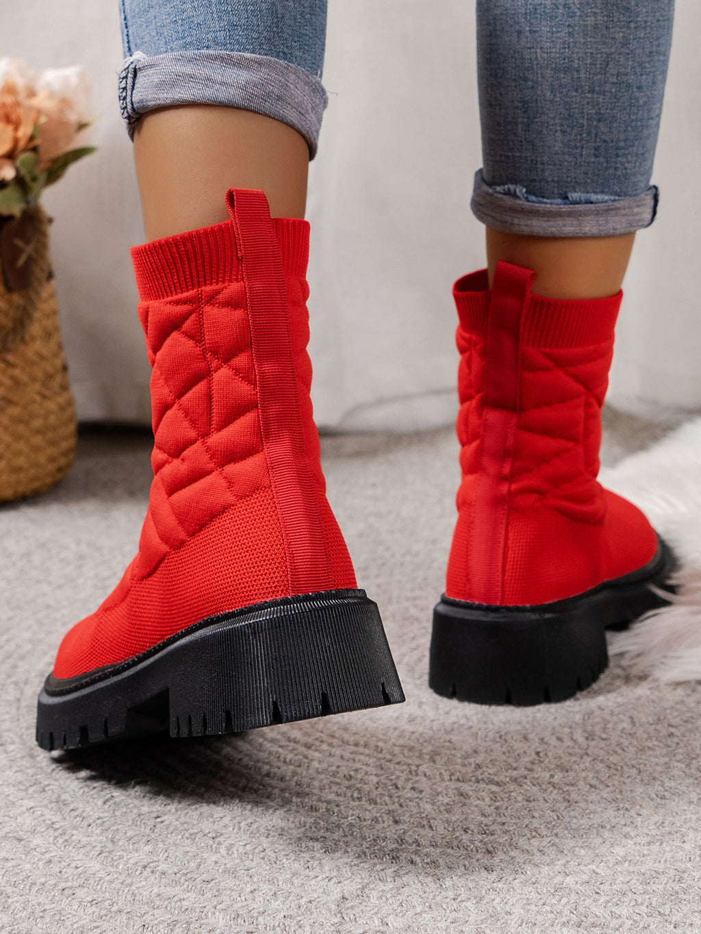 New Women's Flying Woven Sports Short Boots Women - enhanced image 2